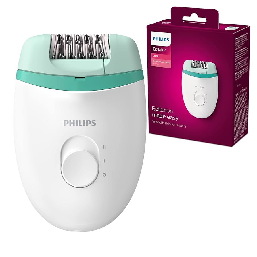 Philips Satinelle Essential Epilator, Corded, Compact Hair Removal, 