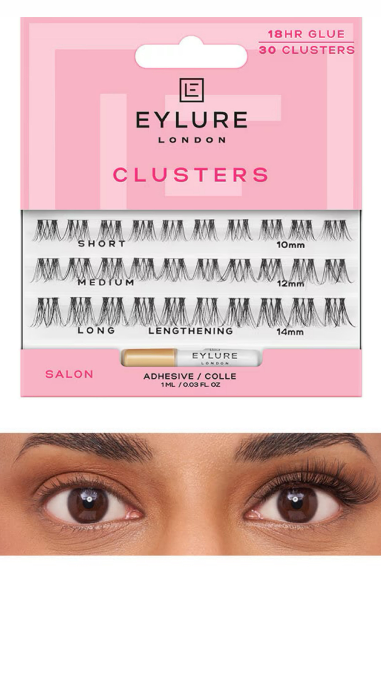 Eylure Salon Clusters Individual Lash Clusters Lengthening Black