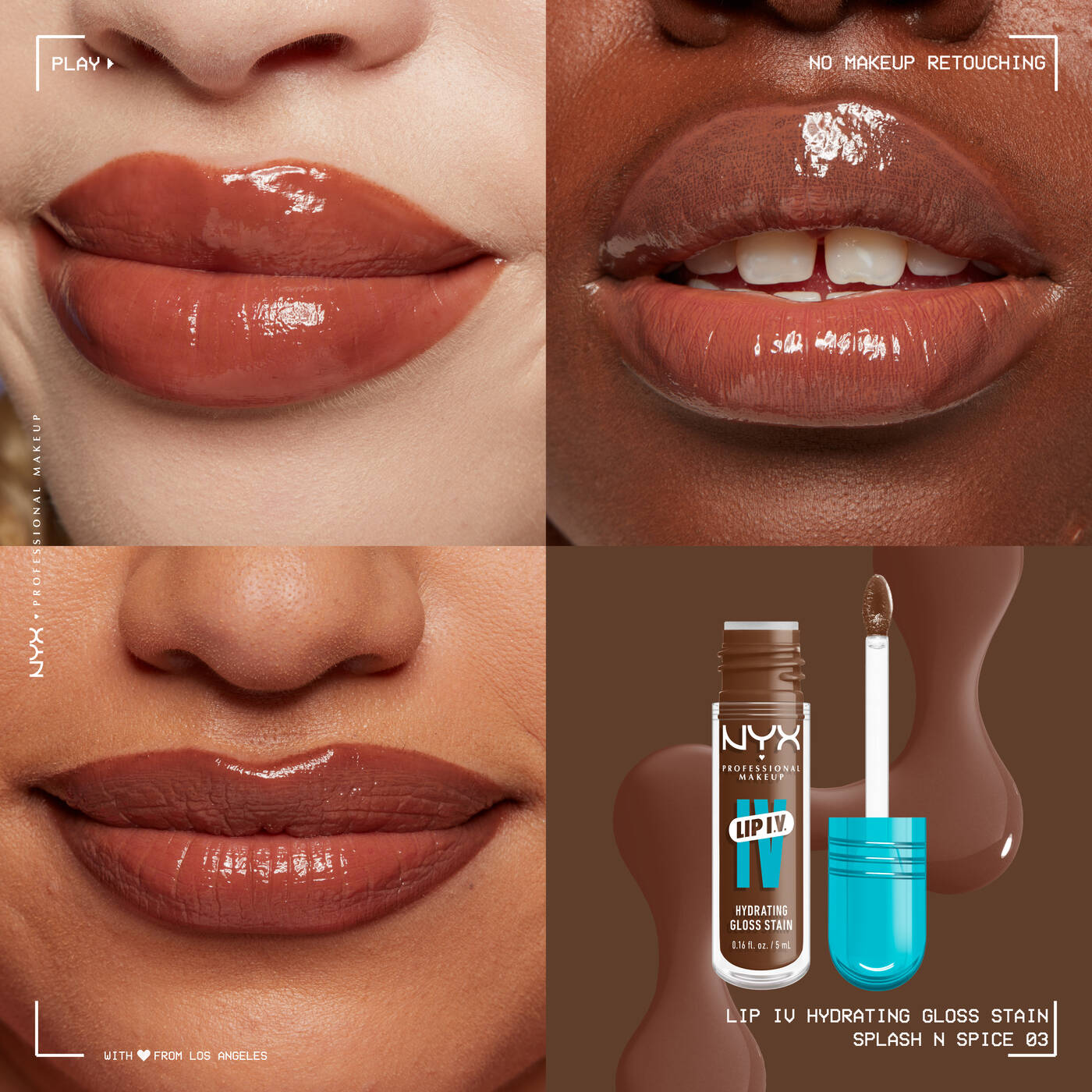 Nyx Professional Makeup Lip IV Hydrating Gloss Stain-splash n spice