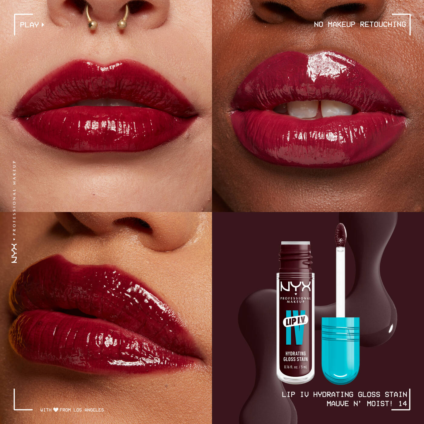 Nyx Professional Makeup Lip IV Hydrating Gloss Stain-mauve n moist