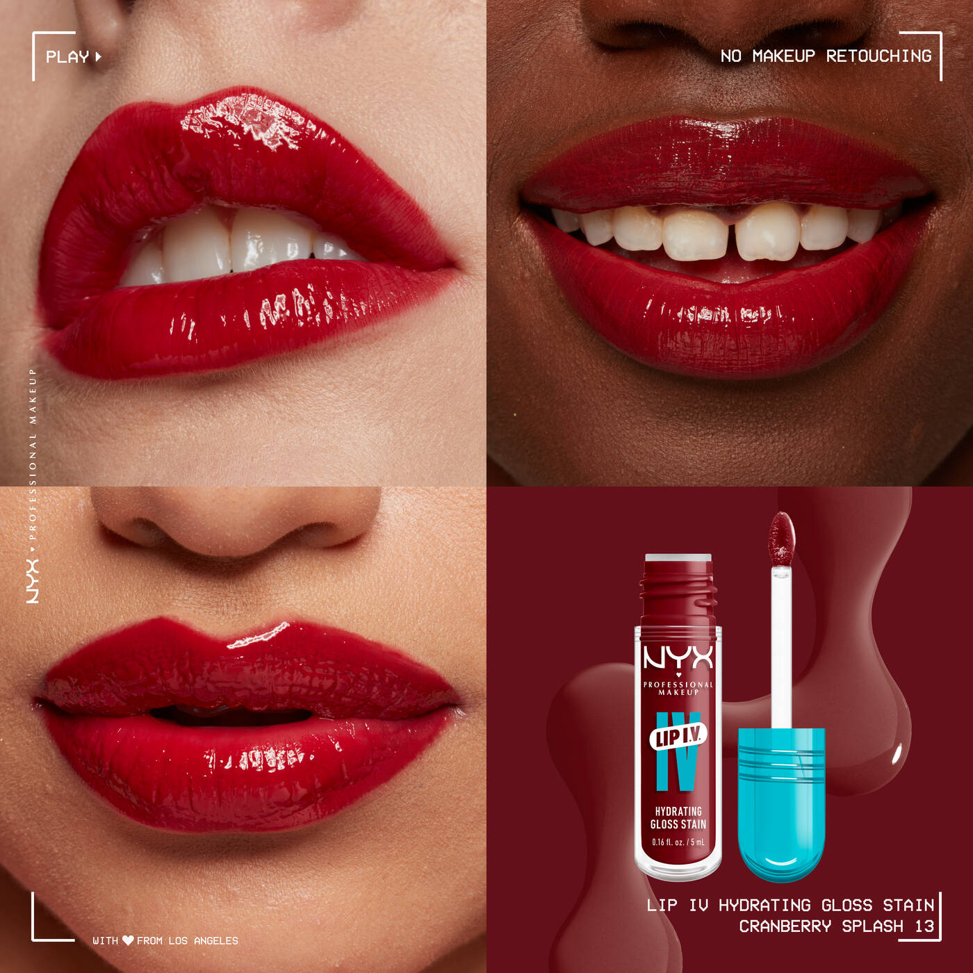 Nyx Professional Makeup Lip IV Hydrating Gloss Stain-Cranberry Splash