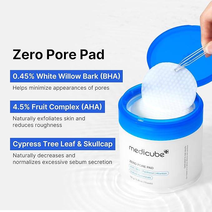 medicube-Toner Pads Zero Pore Pad 2.0 | Dual-Textured Facial Pad for Exfoliation and Pore Care- 70pcs