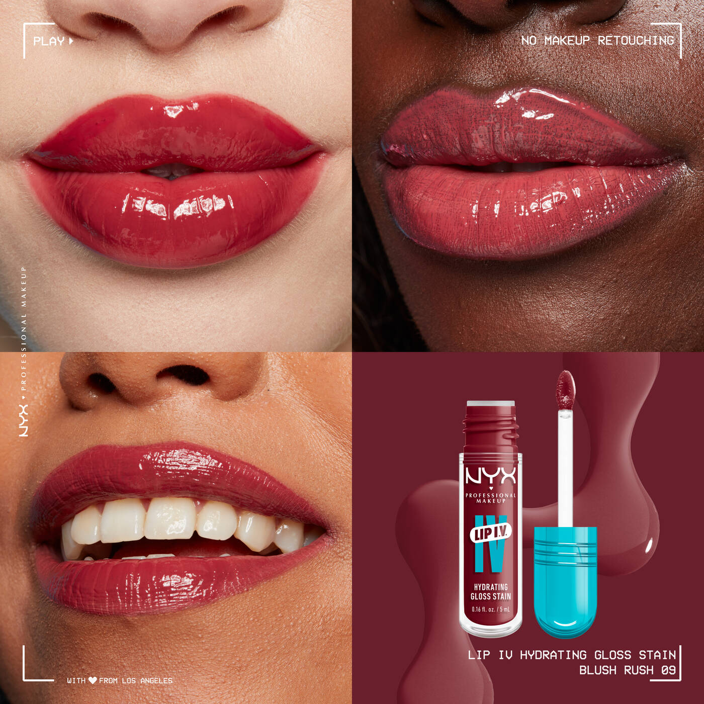 Nyx Professional Makeup Lip IV Hydrating Gloss Stain-blush rush