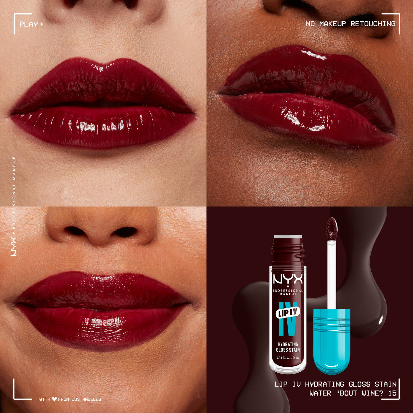 Nyx Professional Makeup Lip IV Hydrating Gloss Stain-water ‘bout wine