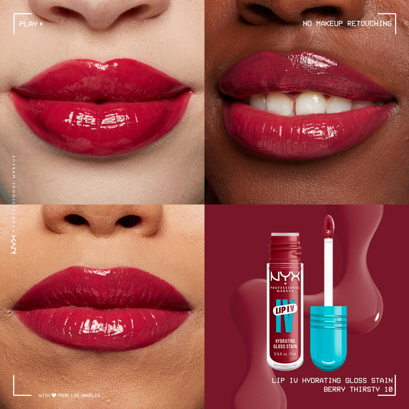 Nyx Professional Makeup Lip IV Hydrating Gloss Stain-berry thirsty 