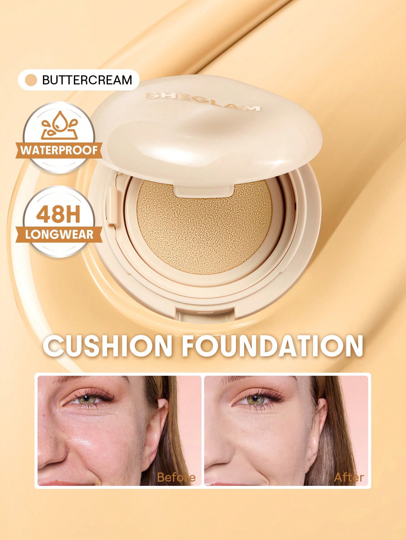 Sheglam -Lasting Cushion Foundation-Buttercream