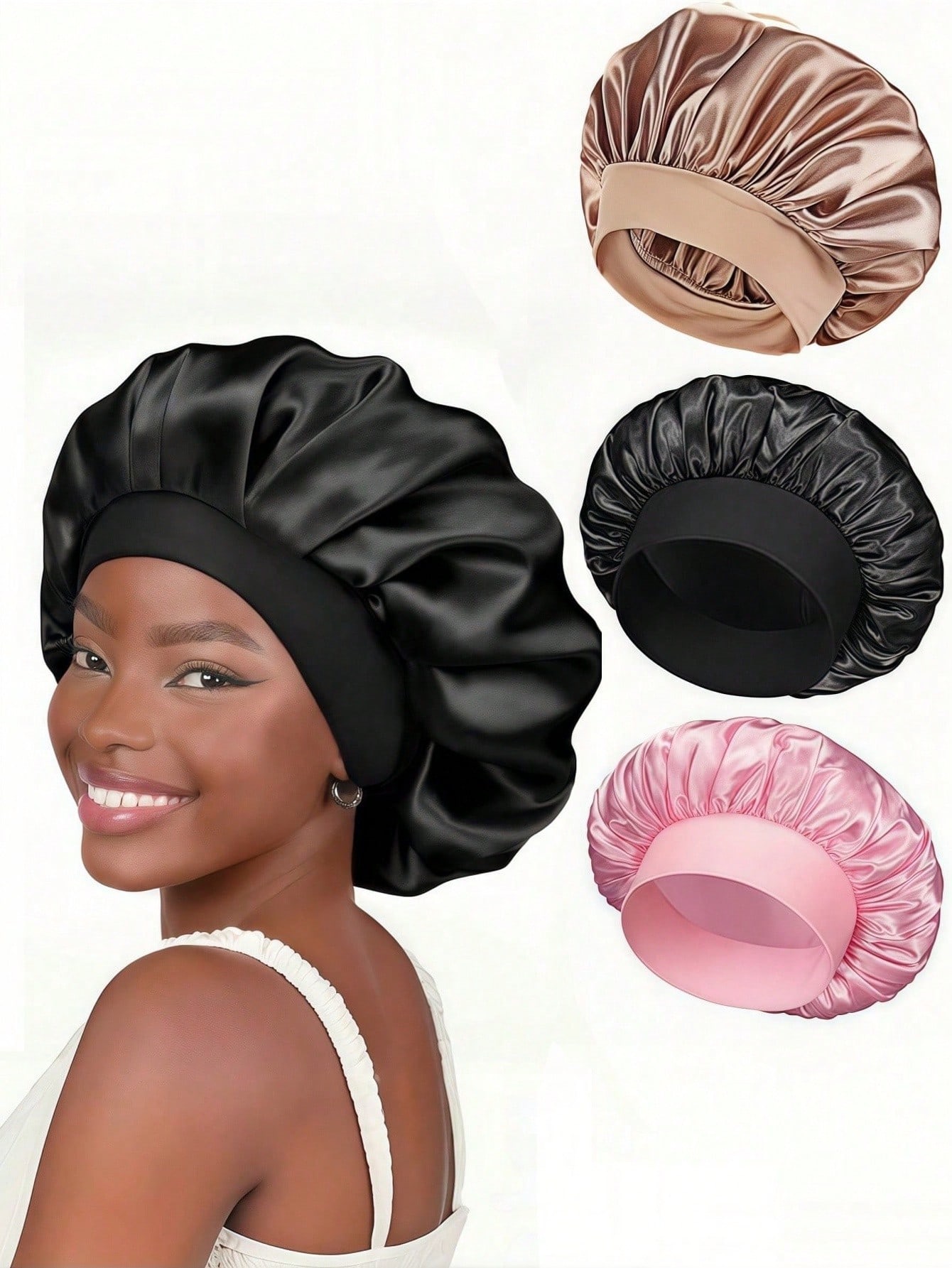 Satin Hair cap silk bonnet for sleeping