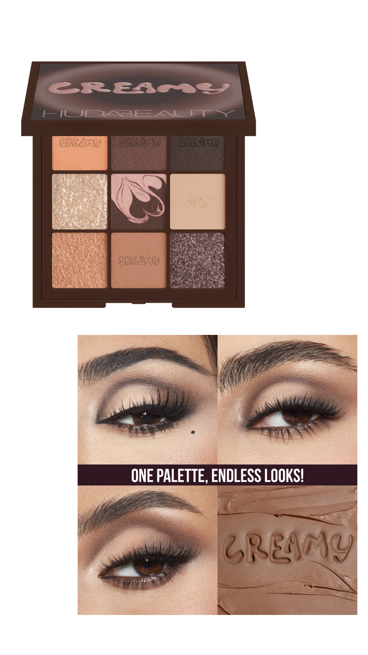 Huda beauty Creamy Obsessions Eyeshadow Palette-neutral brown 