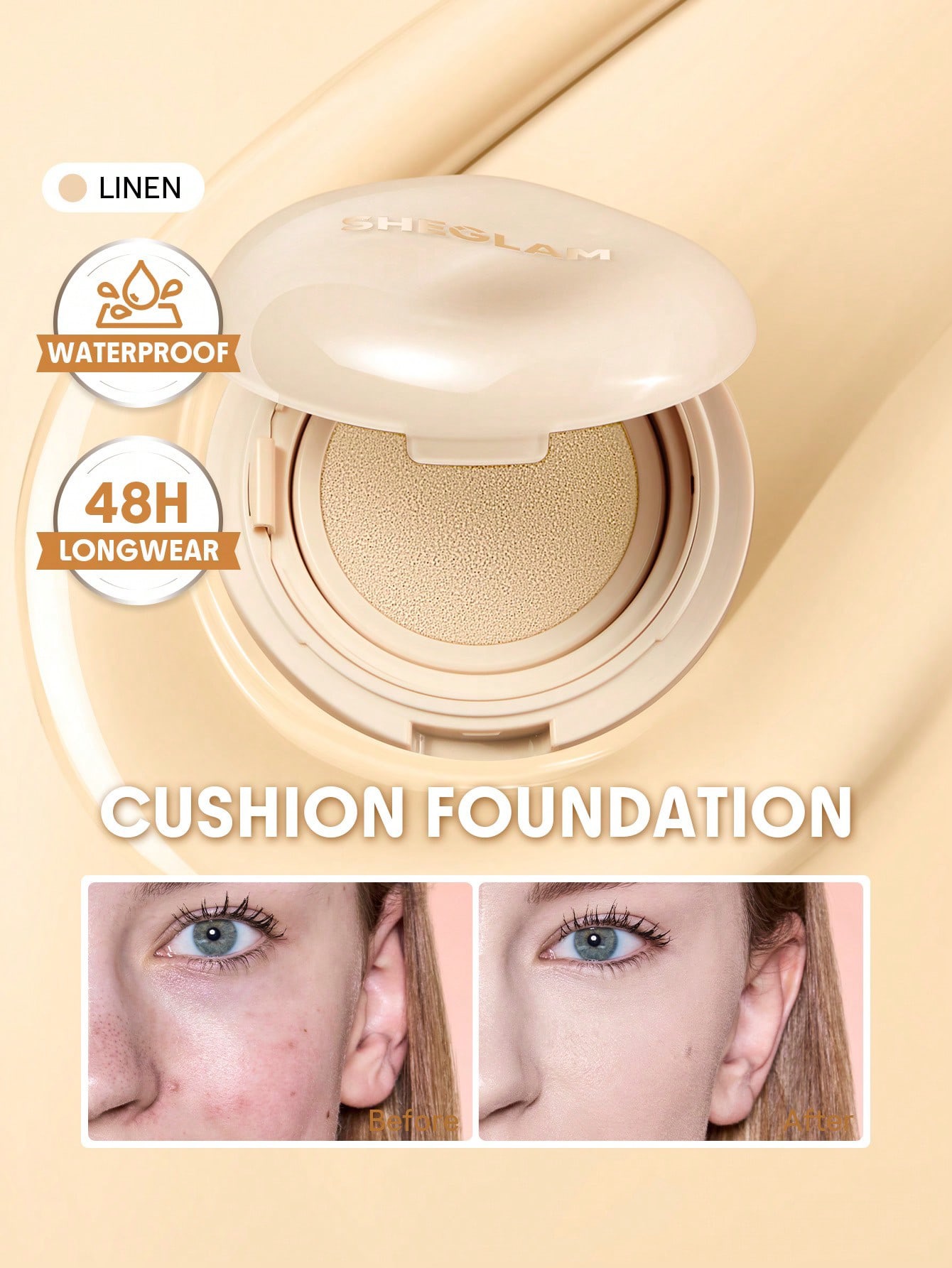 Sheglam -Lasting Cushion Foundation-Linen