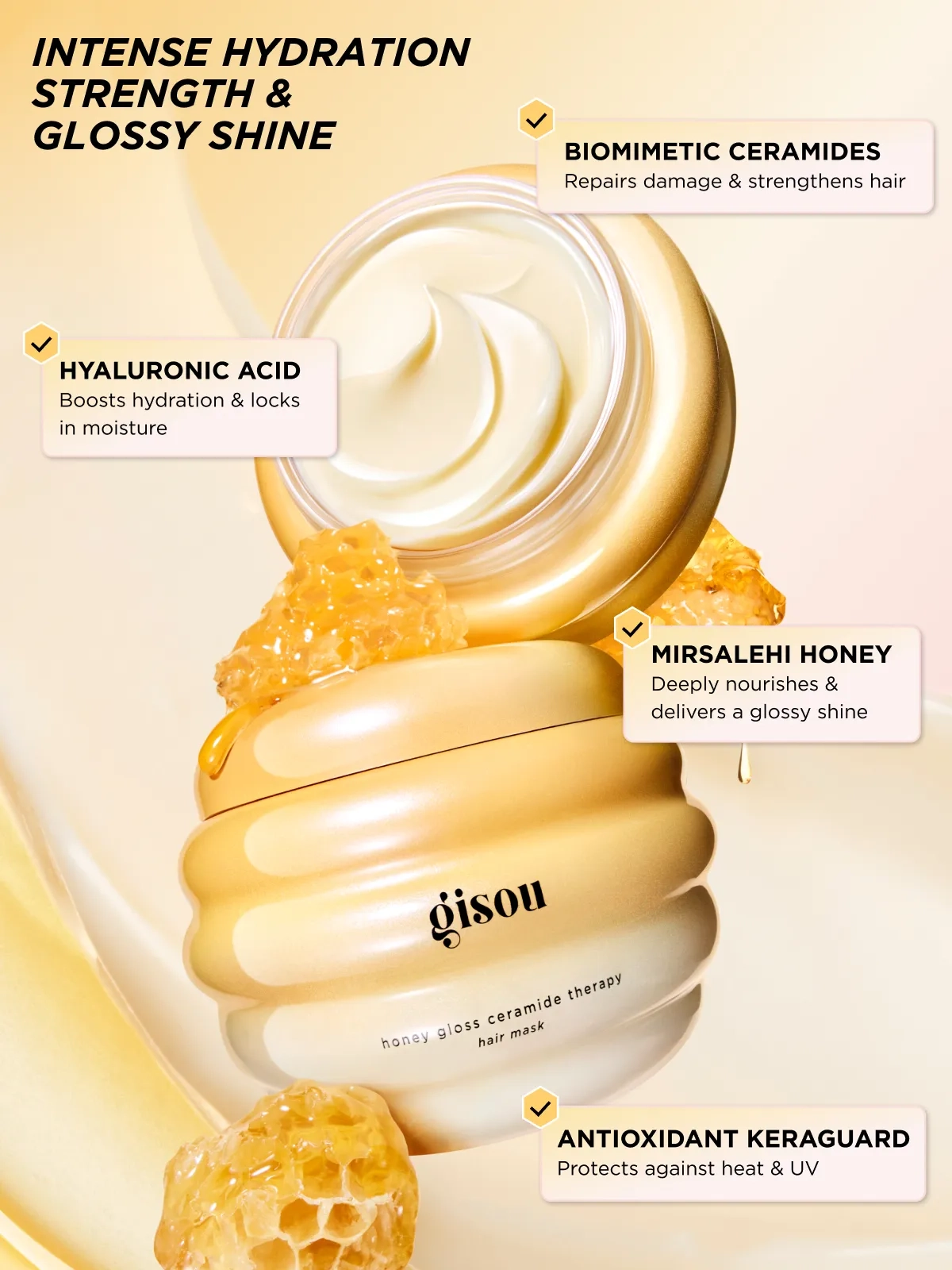 Gisou Honey Gloss Ceramide Therapy Hair Mask (230ml)