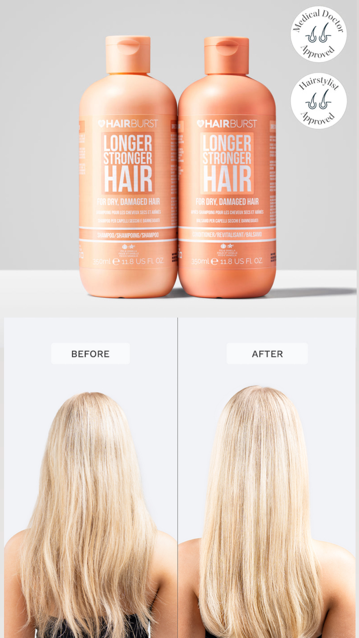 Hairburst Shampoo & Conditioner for Dry & Damaged Hair-350ml