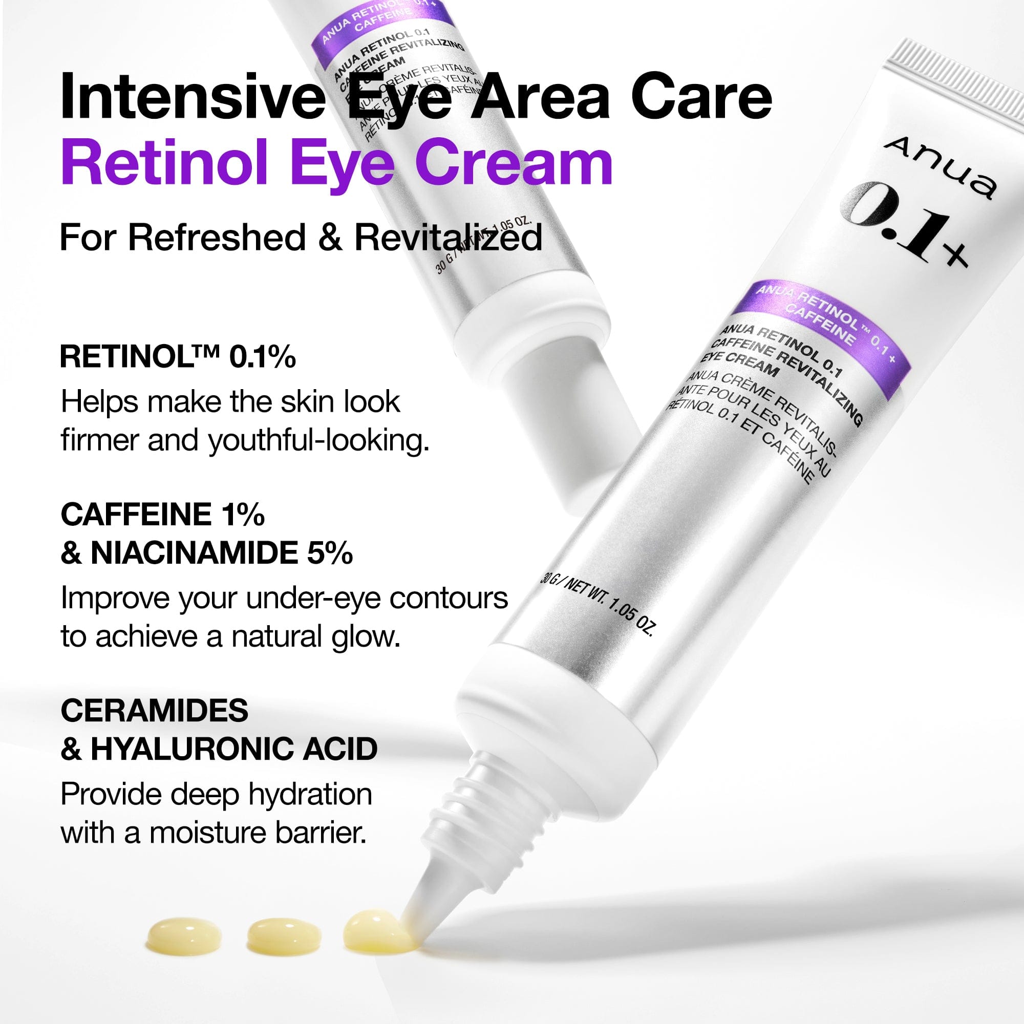 Anua Retinol 0.1 Caffeine Revitalizing Eye Cream-30ml