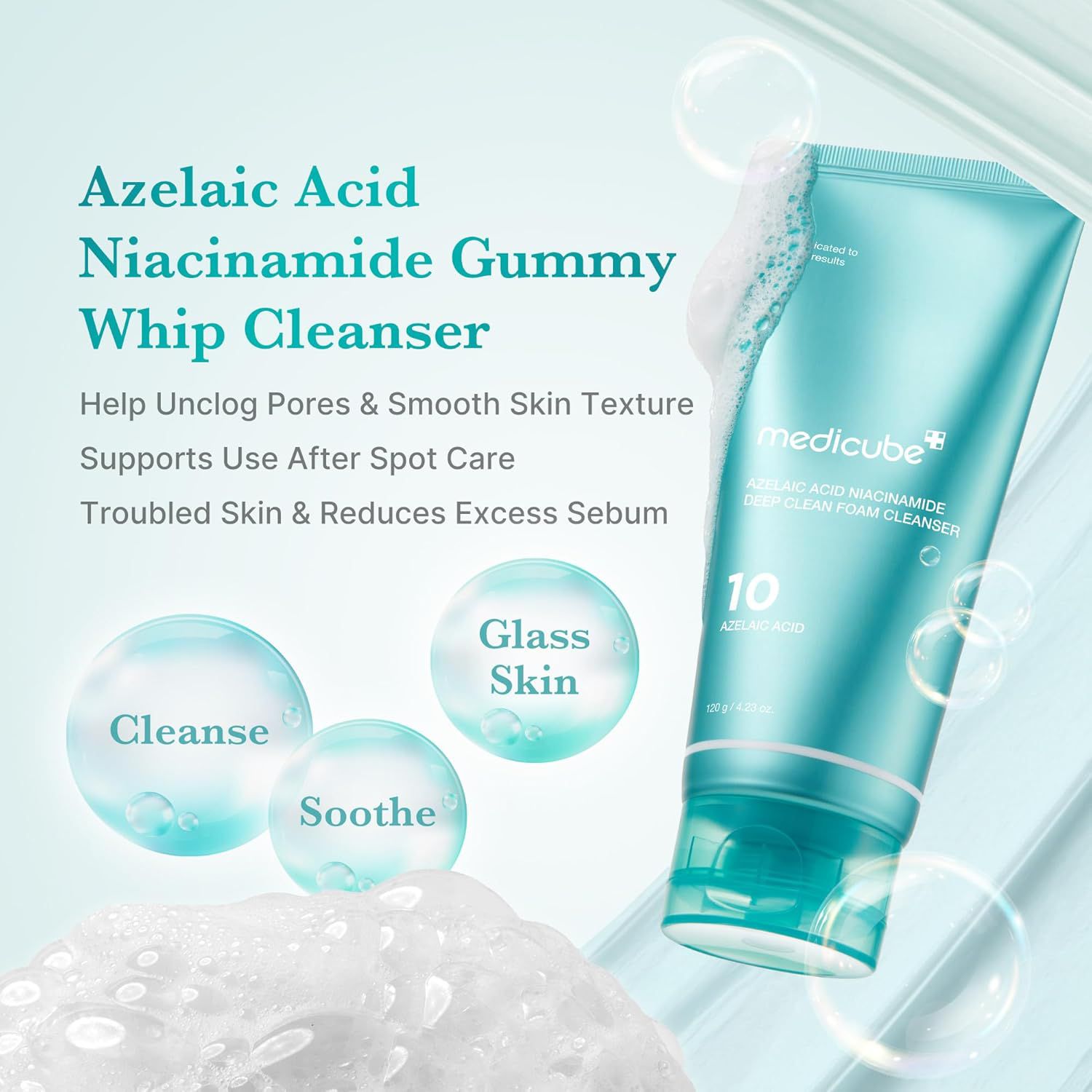 medicube Azelaic Acid Gummy Whip Cleanser-120g