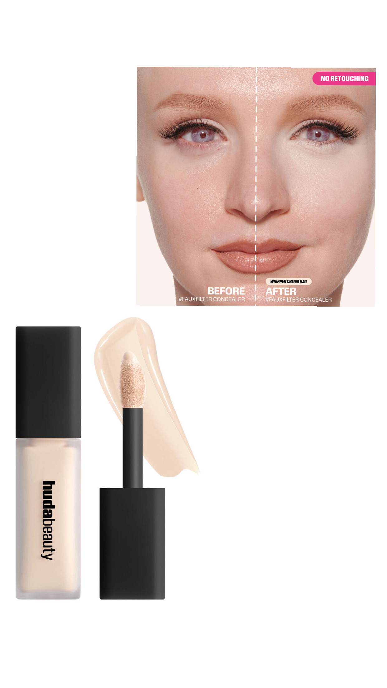 huda beauty FauxFilter Luminous Matte Concealer whipped cream