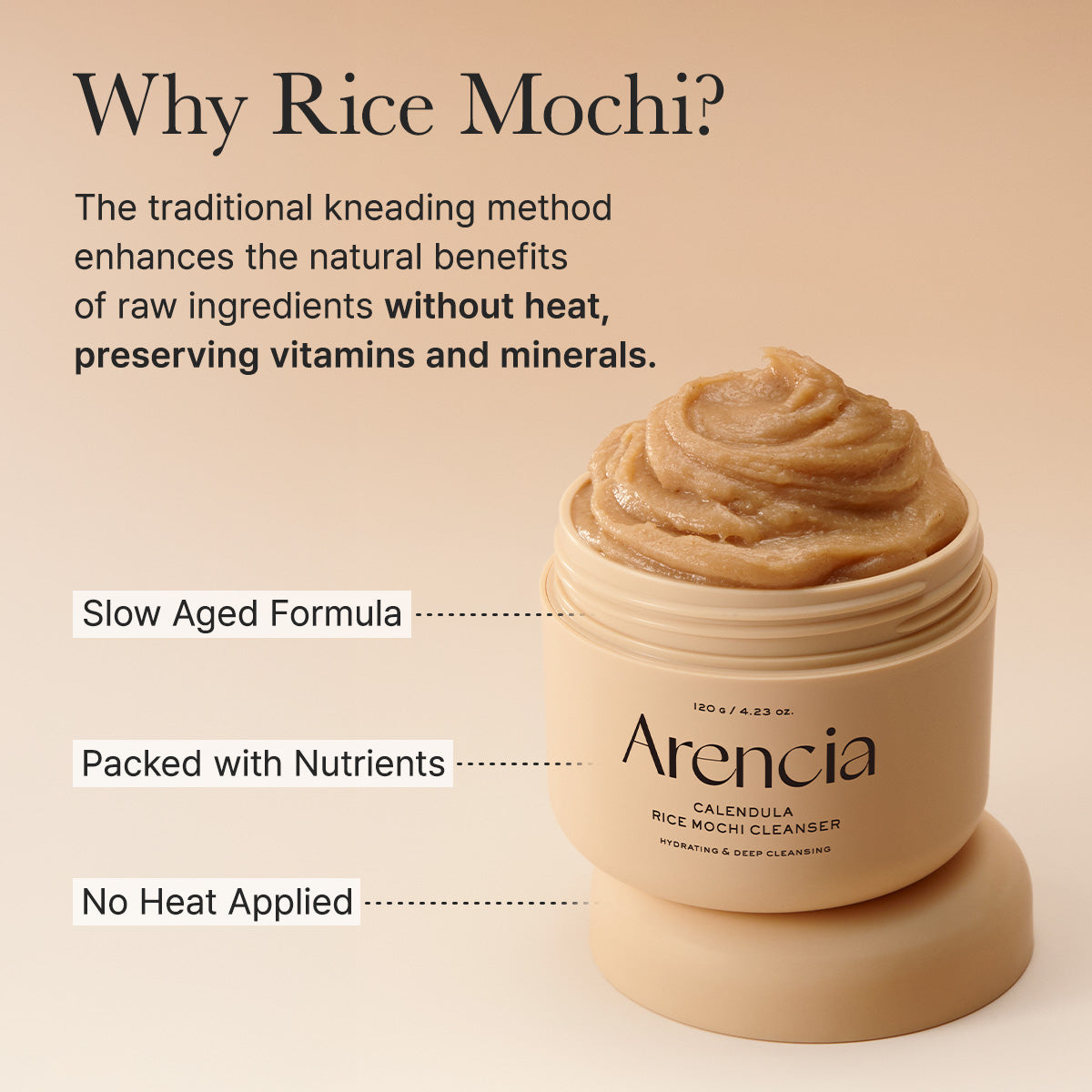 Arencia- Calendula Rice Mochi Fresh Cleanser - Moisturizing & Deep-Cleansing-120g