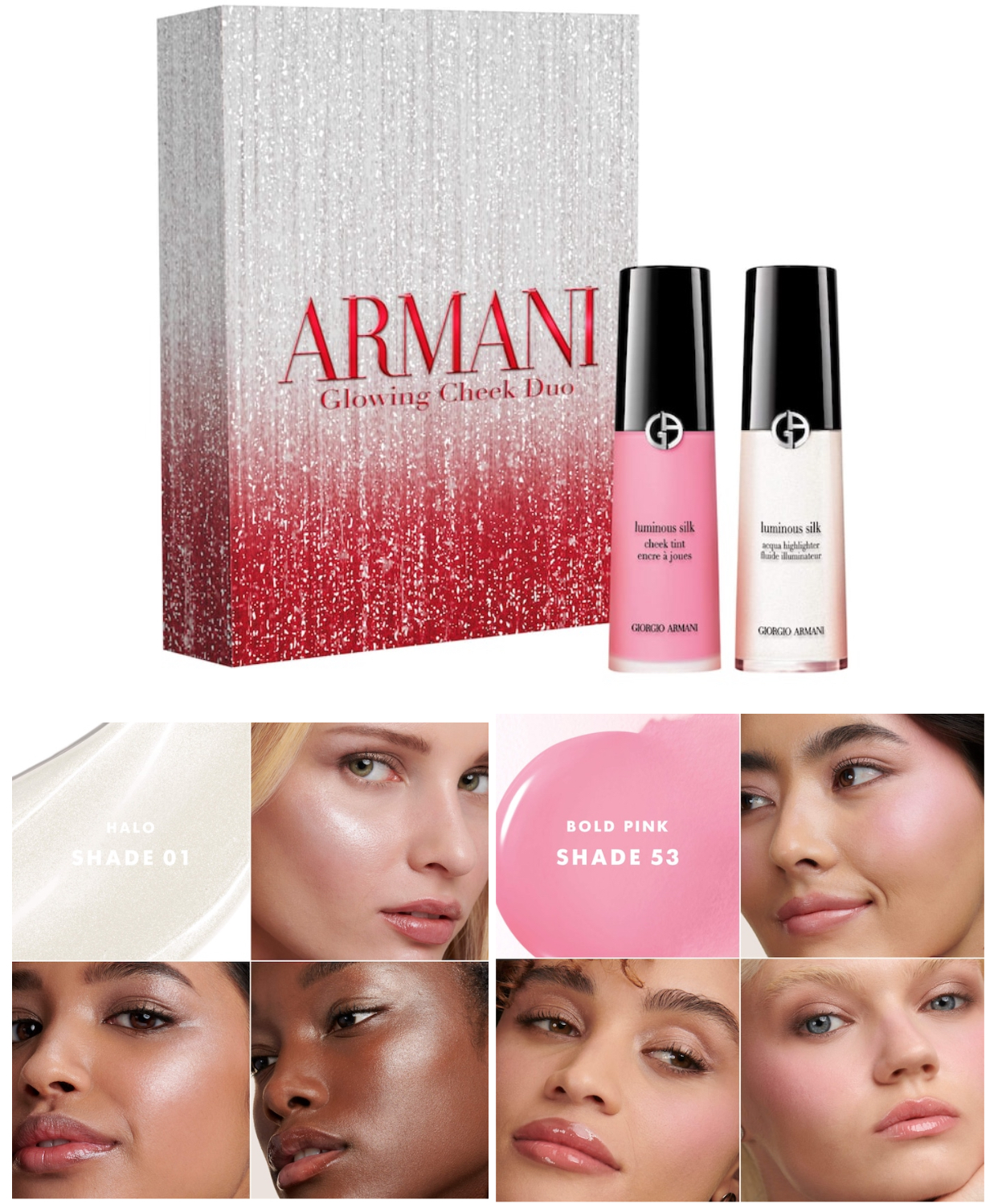 Armani beauty Glowing Cheek Liquid Blush & Highlighter Gift Set