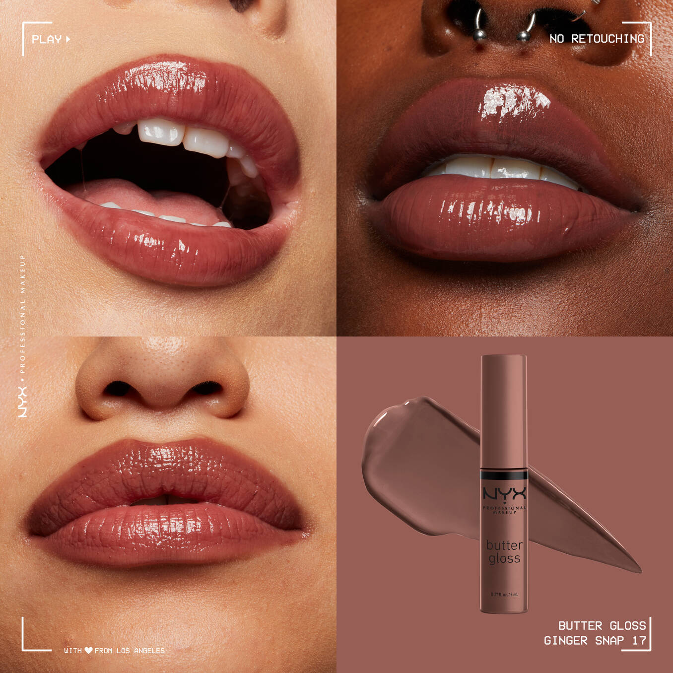 nyx butter gloss non sticky lip gloss-ginger snap