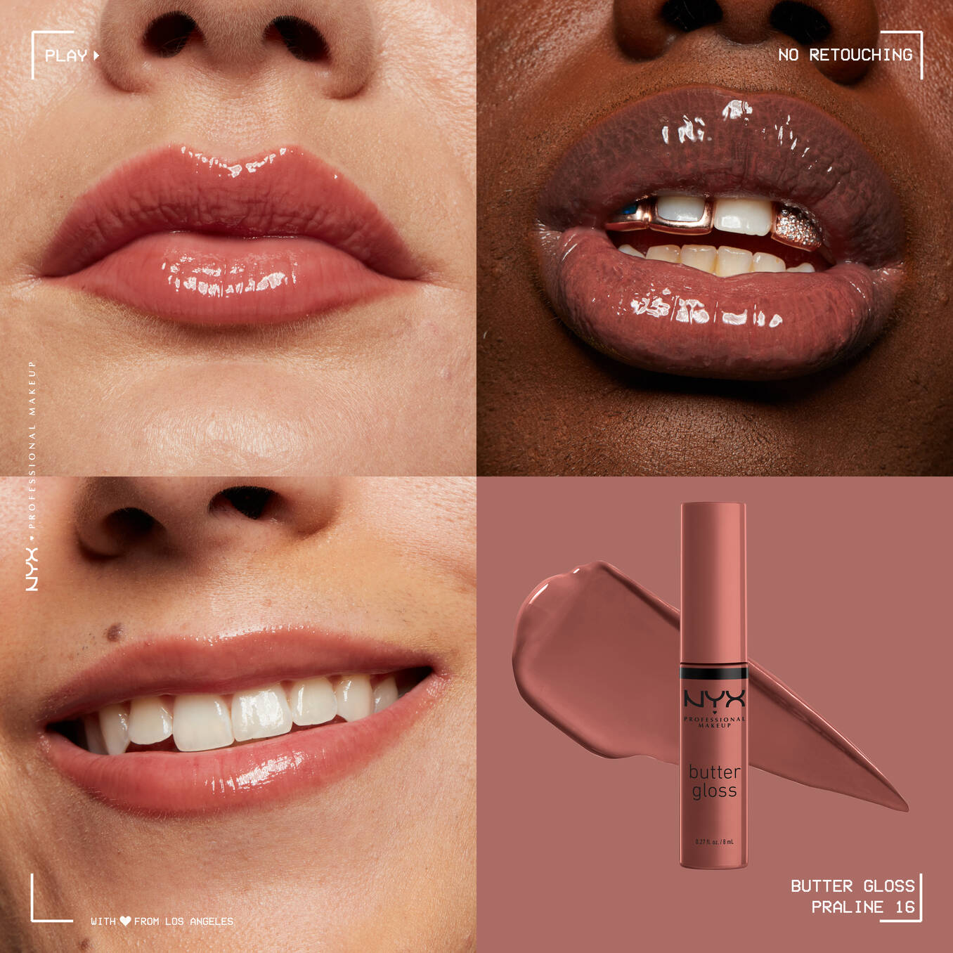 nyx butter gloss non sticky lip gloss-Praline 