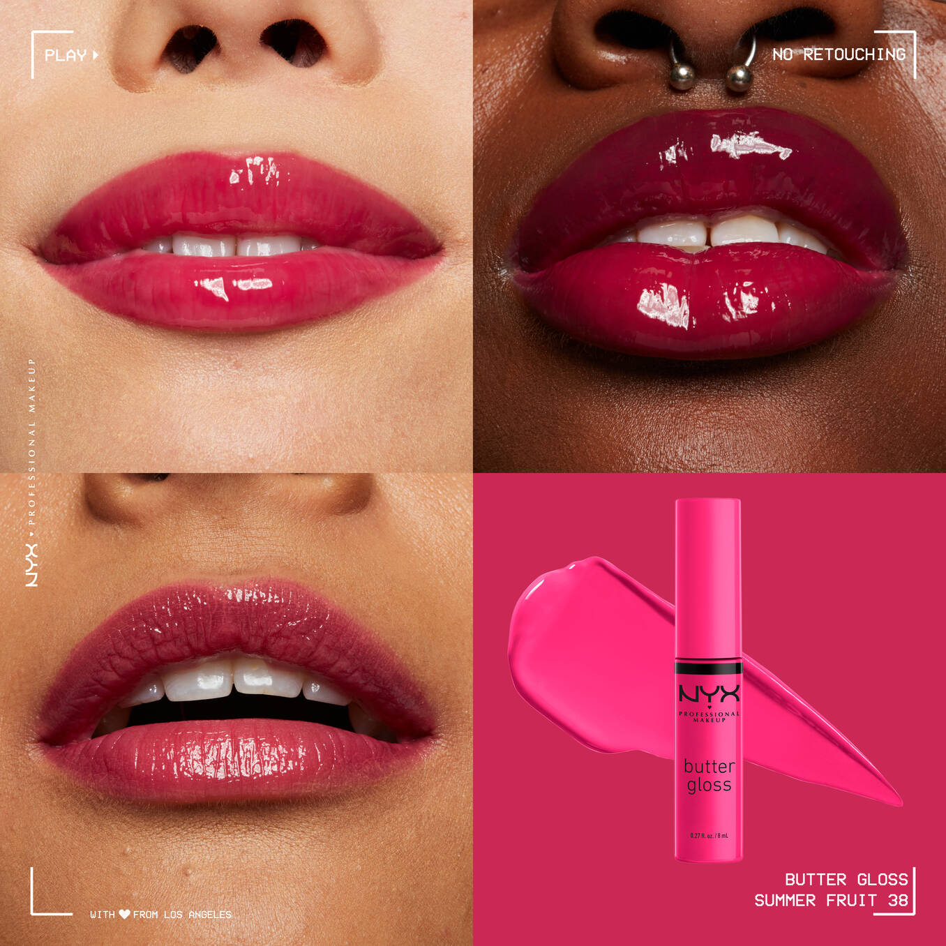 nyx butter gloss non sticky lip gloss-summer fruit 