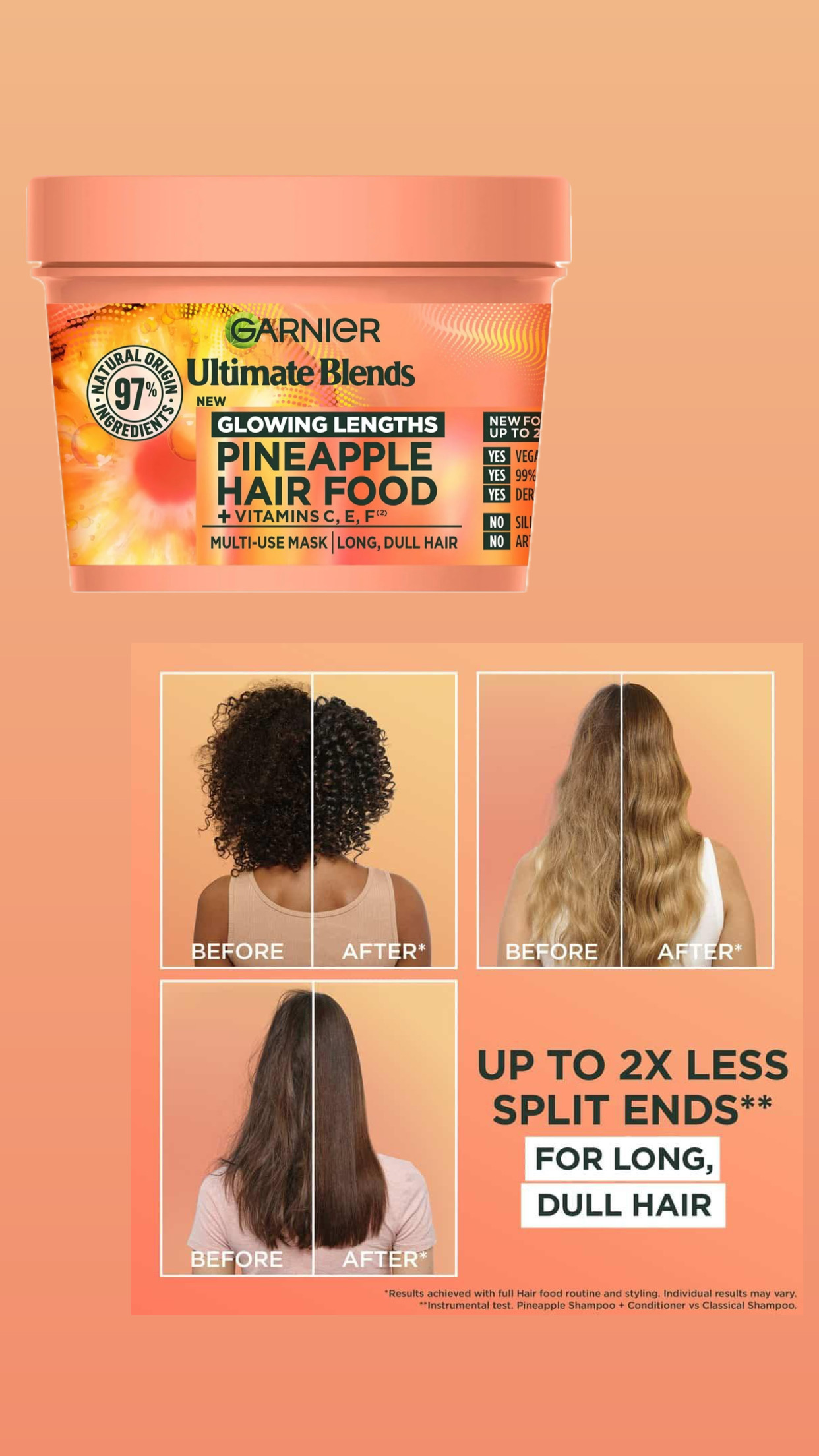 garnier HAIR FOOD Pineapple & Amla Hair Food 3-in-1 Mask