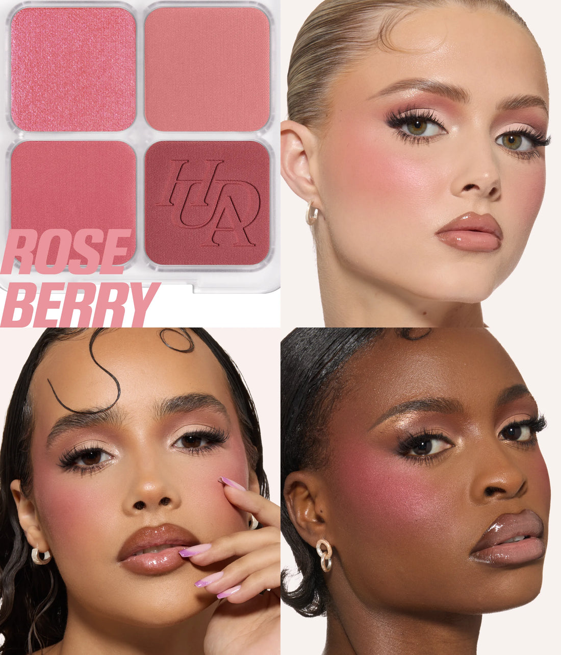 huda beauty blush filter palette- rose berry 