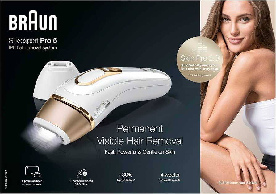 Braun IPL Silk Expert Pro 5 PL5124 Generation IPL Permanent Visible Hair Removal