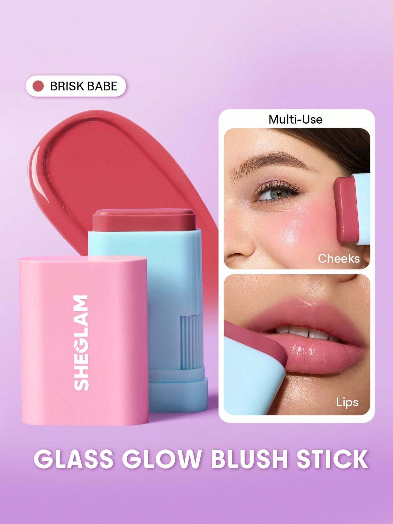 Sheglam-glass glow blush stick-brisk babe