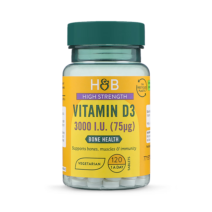 Holland & Barrett Vitamin D3 3000 I.U. 75μg 120 Tablets