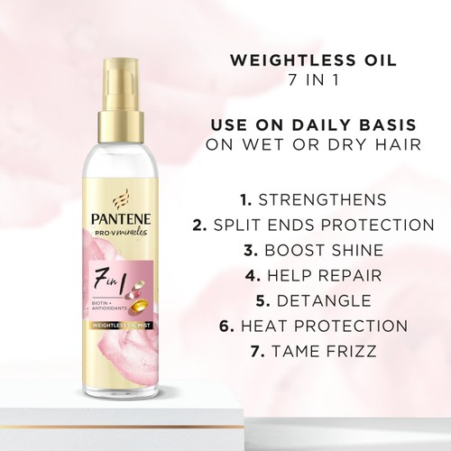Pantene 7-in-1 Weightless Hair Oil Mist with Biotin 145ml. Pro V Miracles Hairspray-145ml