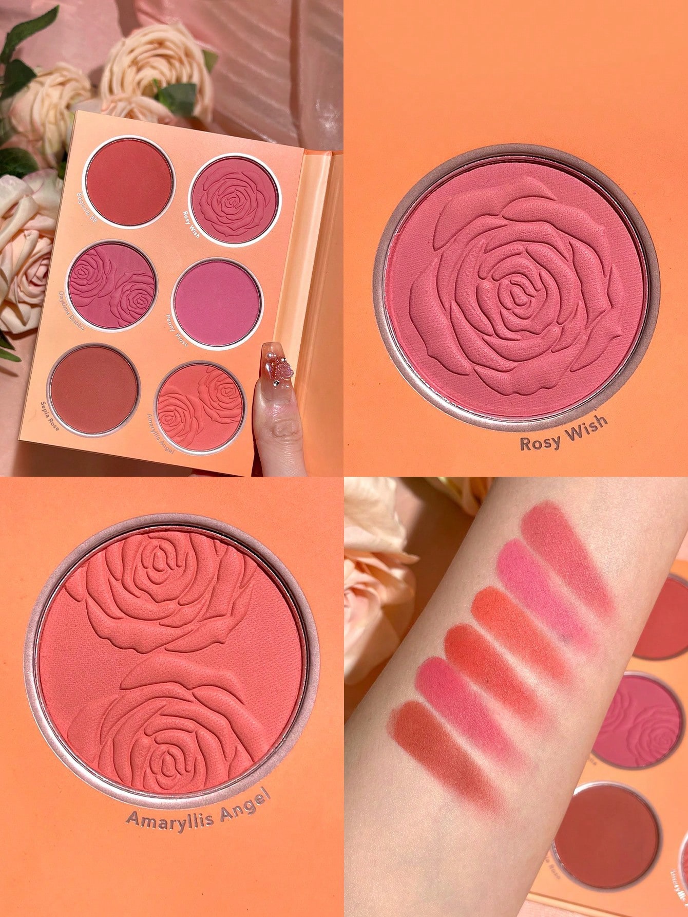Sheglam-powder blush palette -cottage core garden
