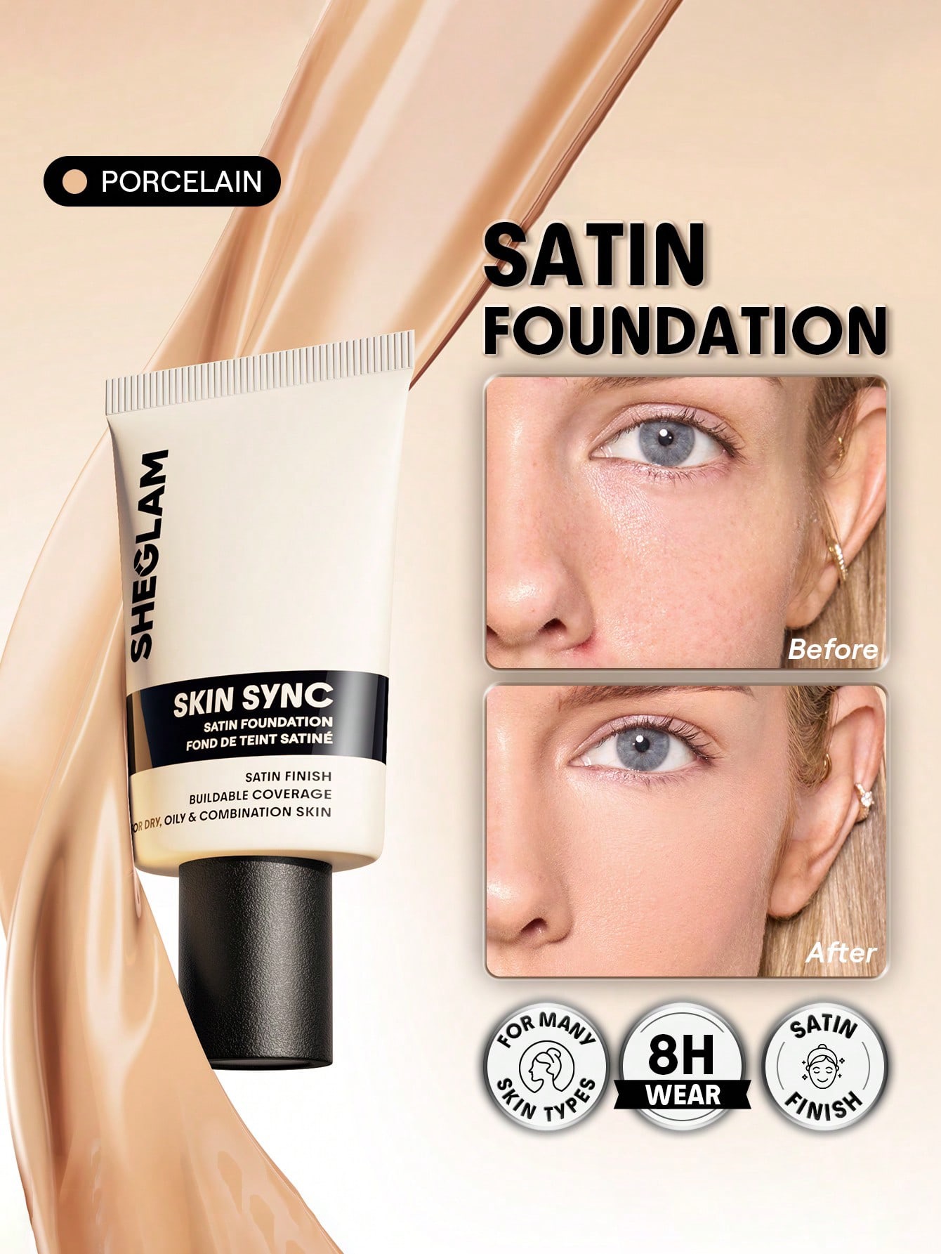 Sheglam Foundation Full Coverage-porcelain 