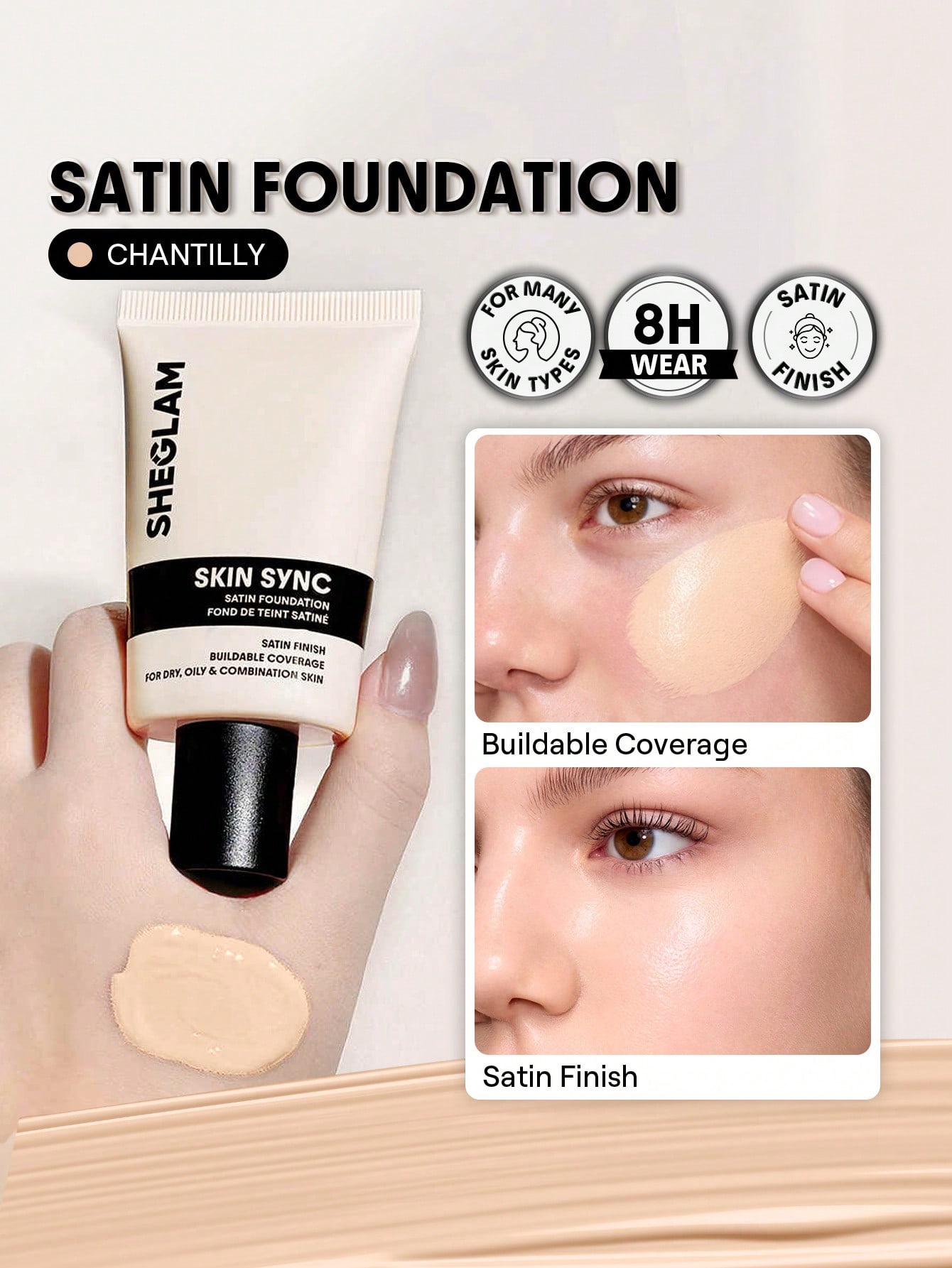 Sheglam Foundation Full Coverage-Chantilly 