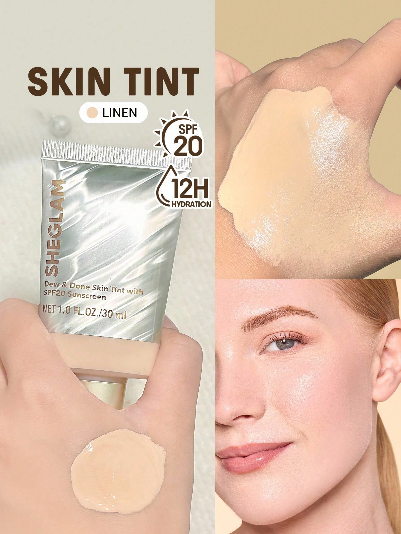Sheglam-Dew & Done Skin Tint-Linen