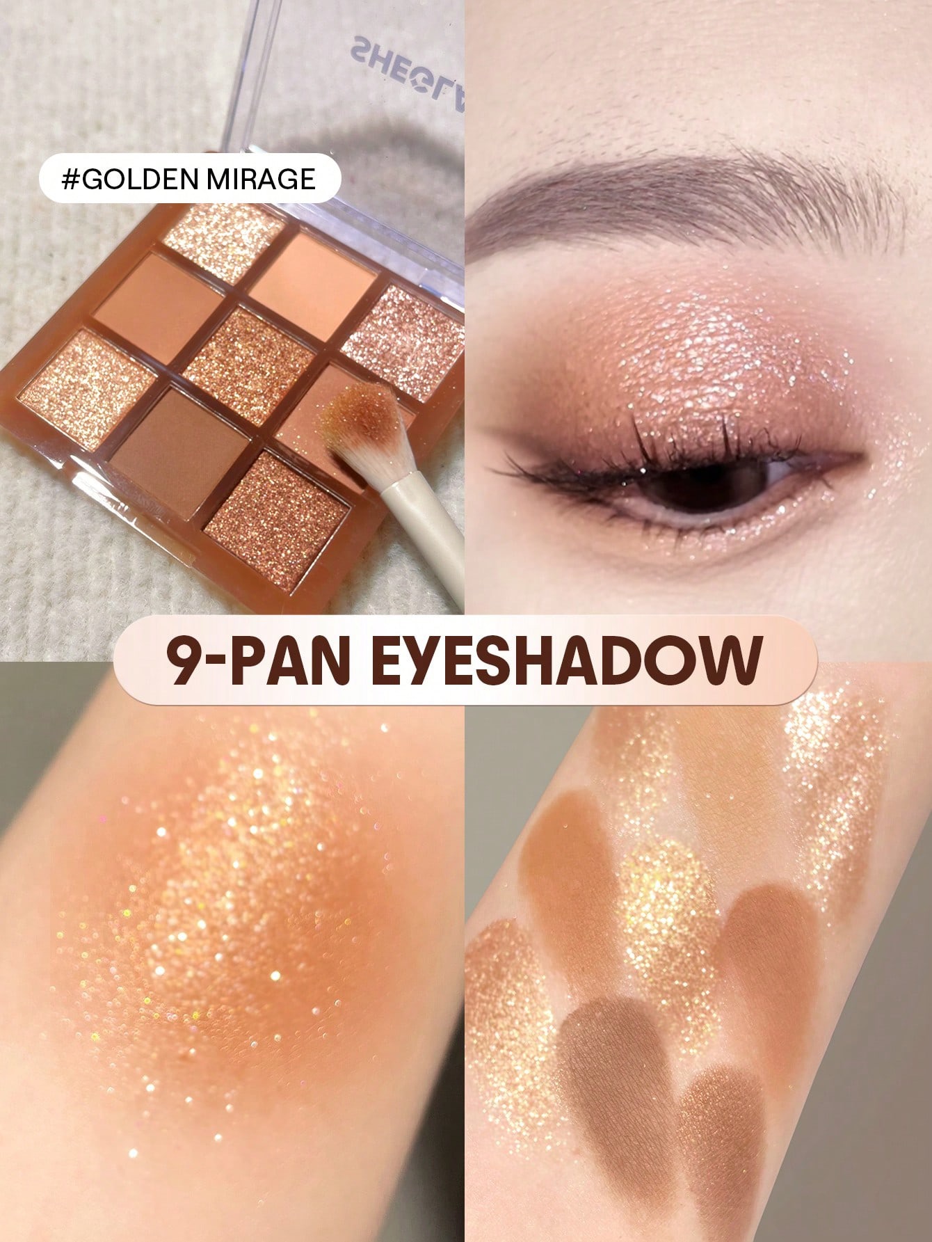 sheglam 9-Pan Eyeshadow Palette-Golden Mirage