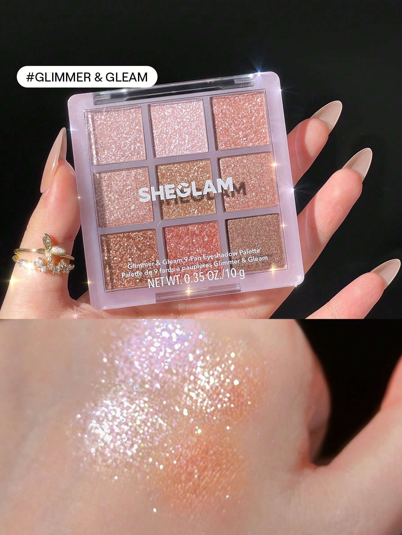 sheglam 9-Pan Eyeshadow Palette-glimmer & gleam 