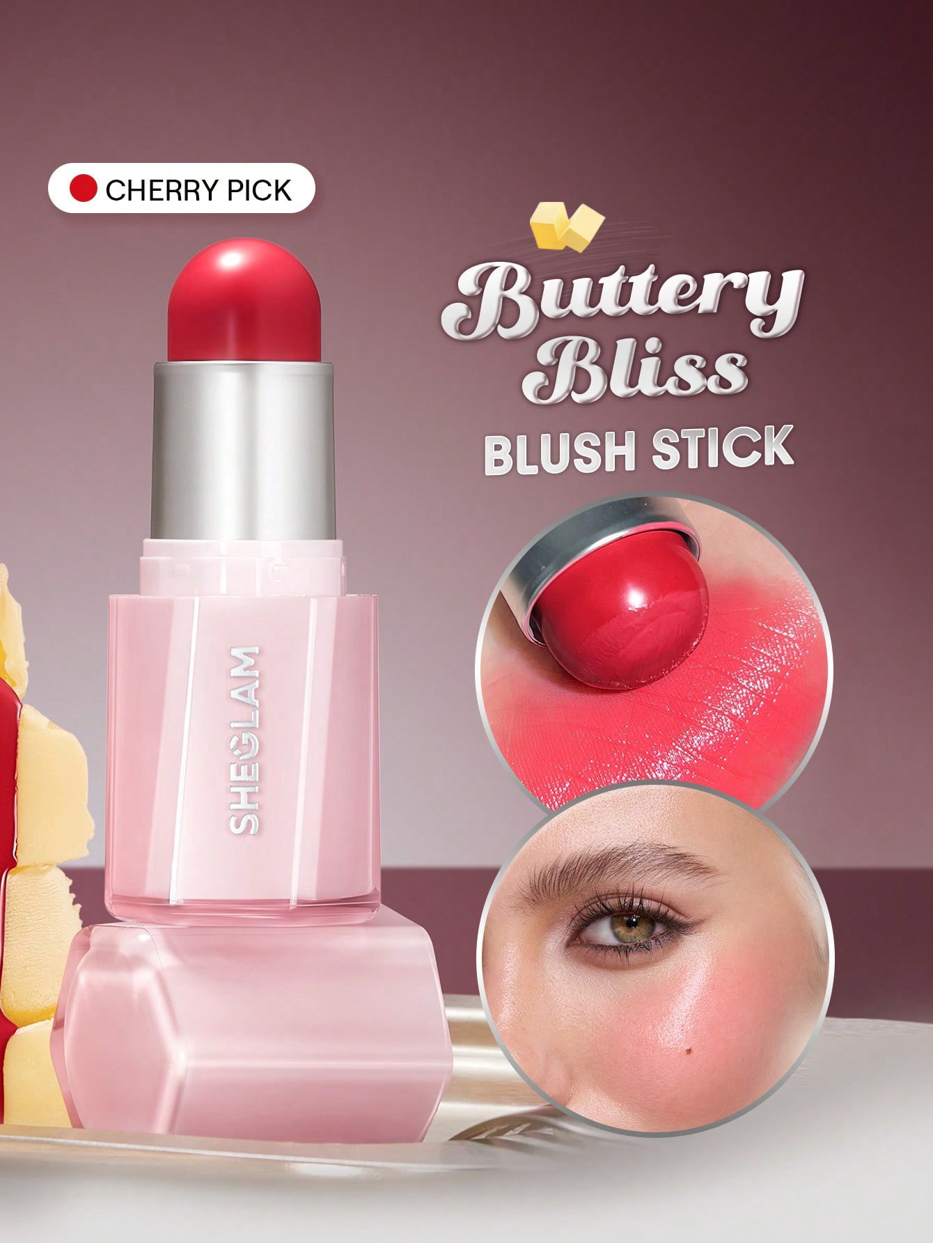 Sheglam-buttery bliss blush stick-cherry pick