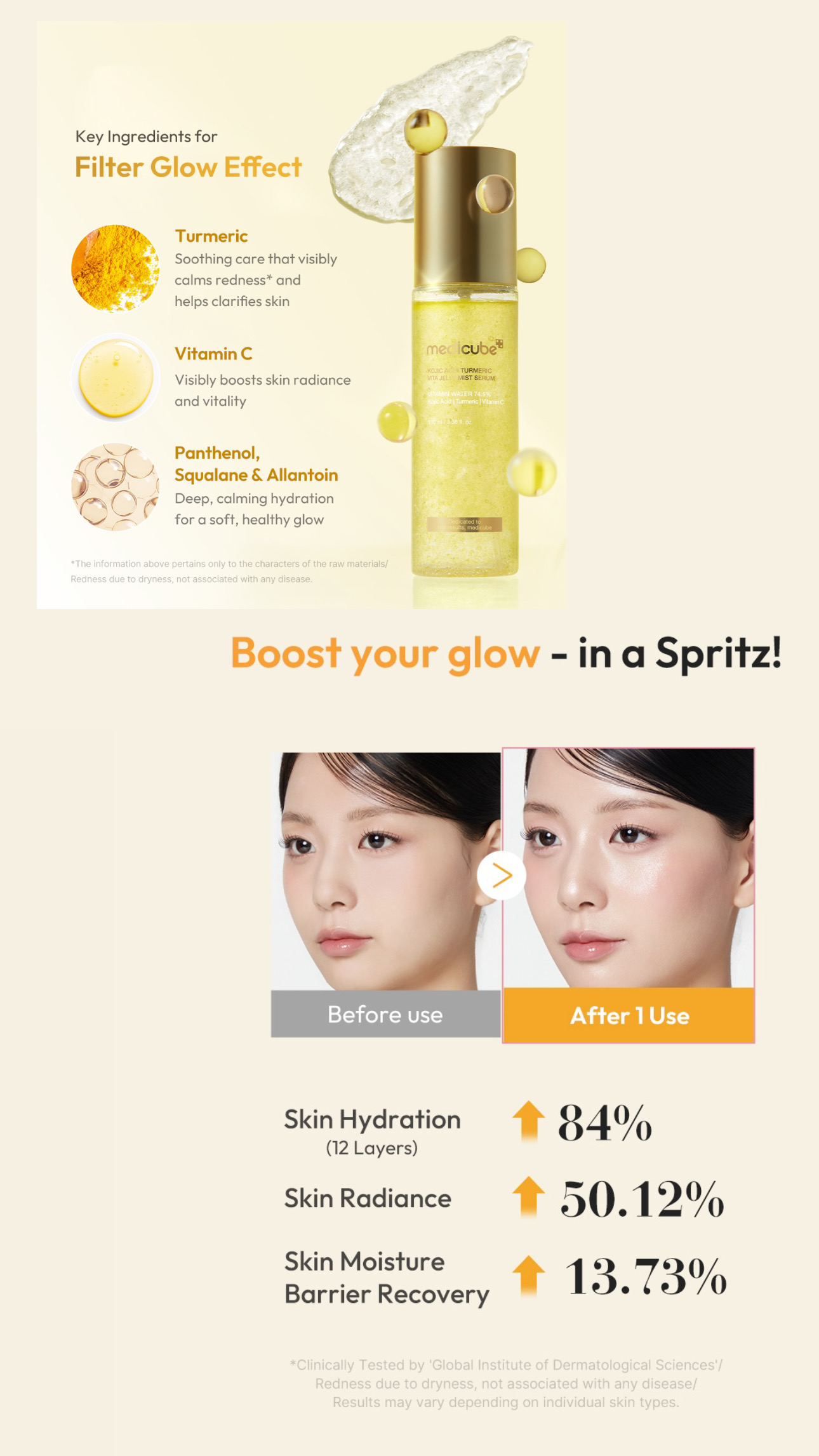 Medicube-Kojic Acid Turmeric Vita Jelly Mist Serum-100ml