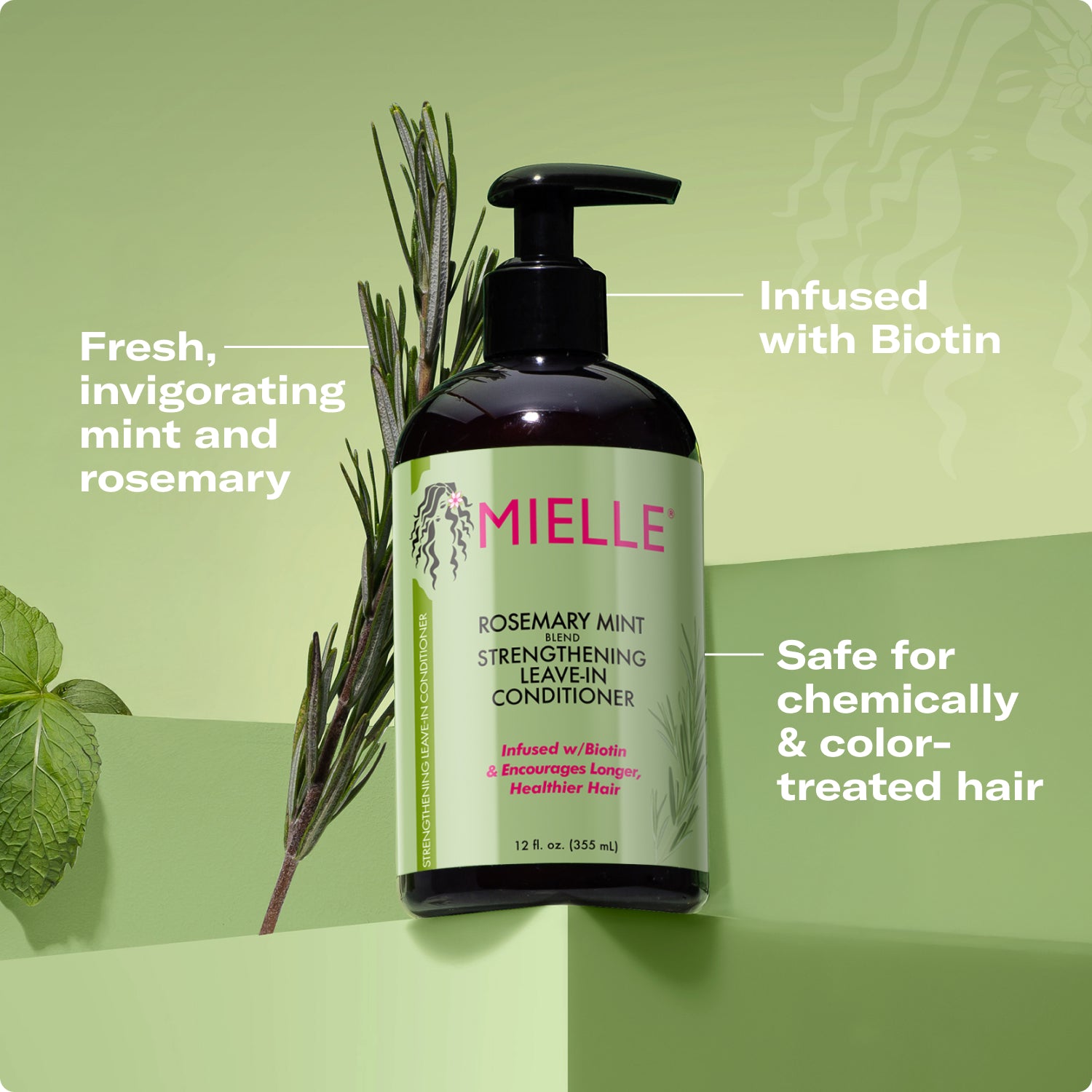 Mielle Rosemary Mint Strengthening Leave-In Conditioner-355ml