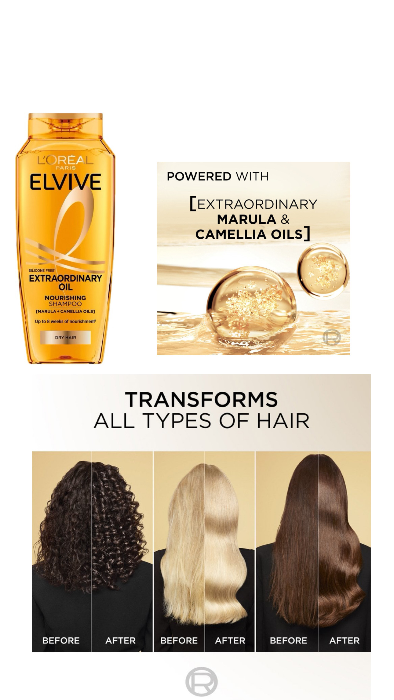 Loreal-Elvive Extraordinary Oil Nourishing Shampoo-400ml