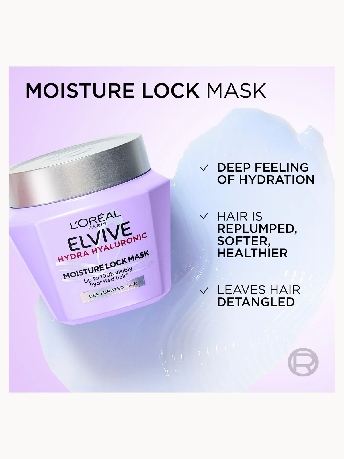 Loreal-Elvive Hydra Hyaluronic Moisture Lock Mask-300ml