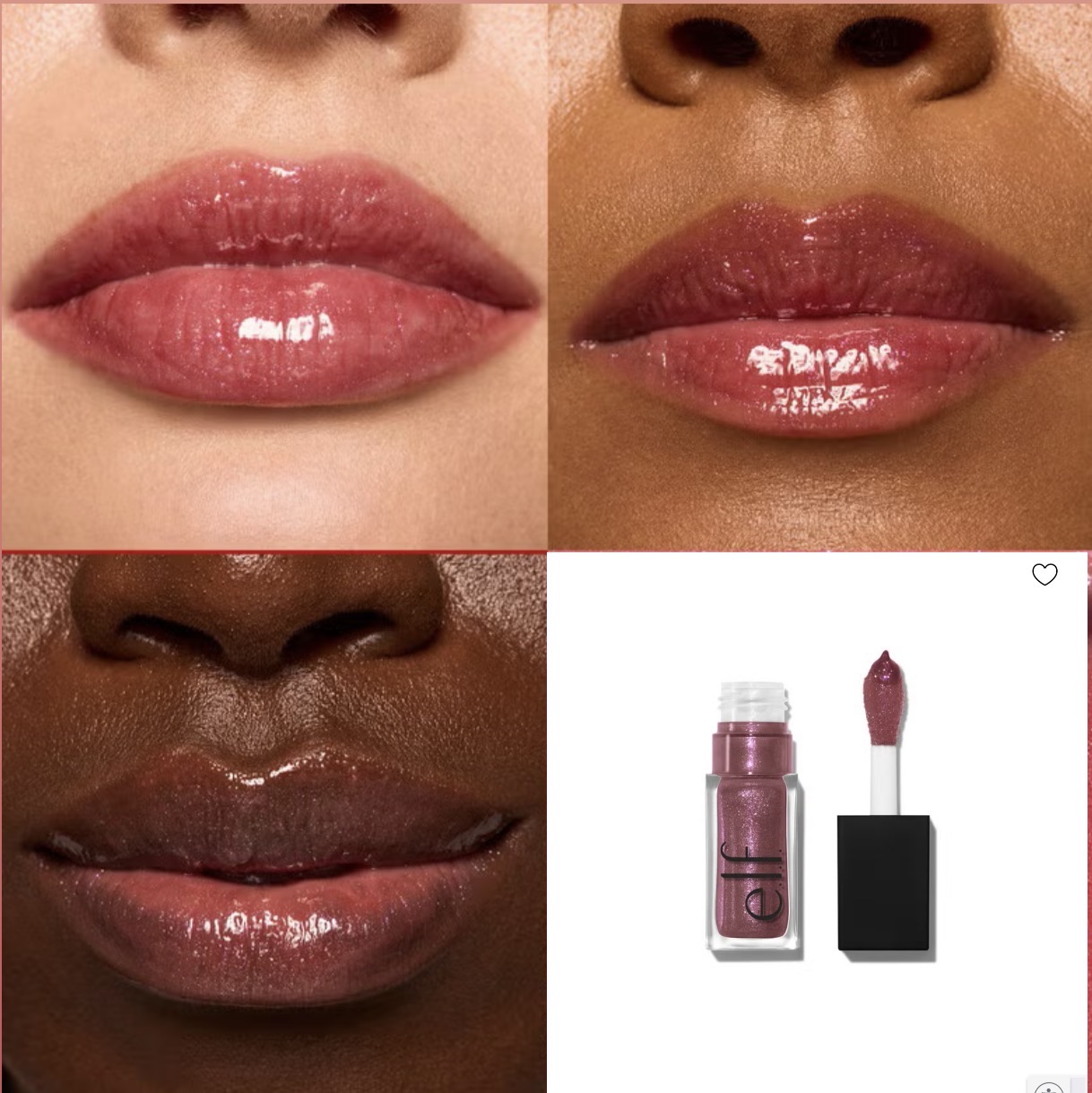Elf-Glow Reviver Lip Oil Glimmer-Divine Wine - Berry + Pink Pearl