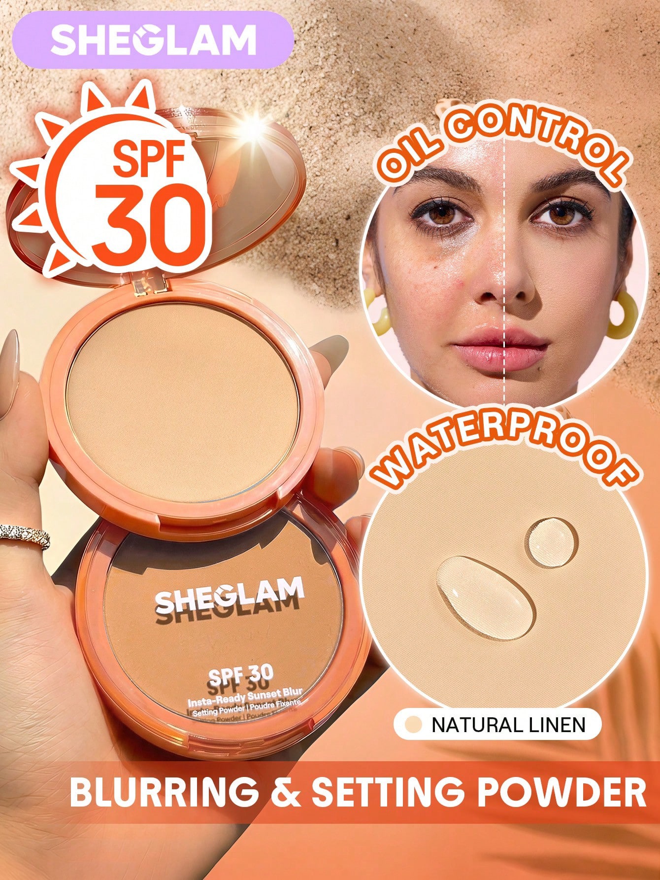 Sheglam-Insta-Ready Sunset Blur Setting Powder-natural linen