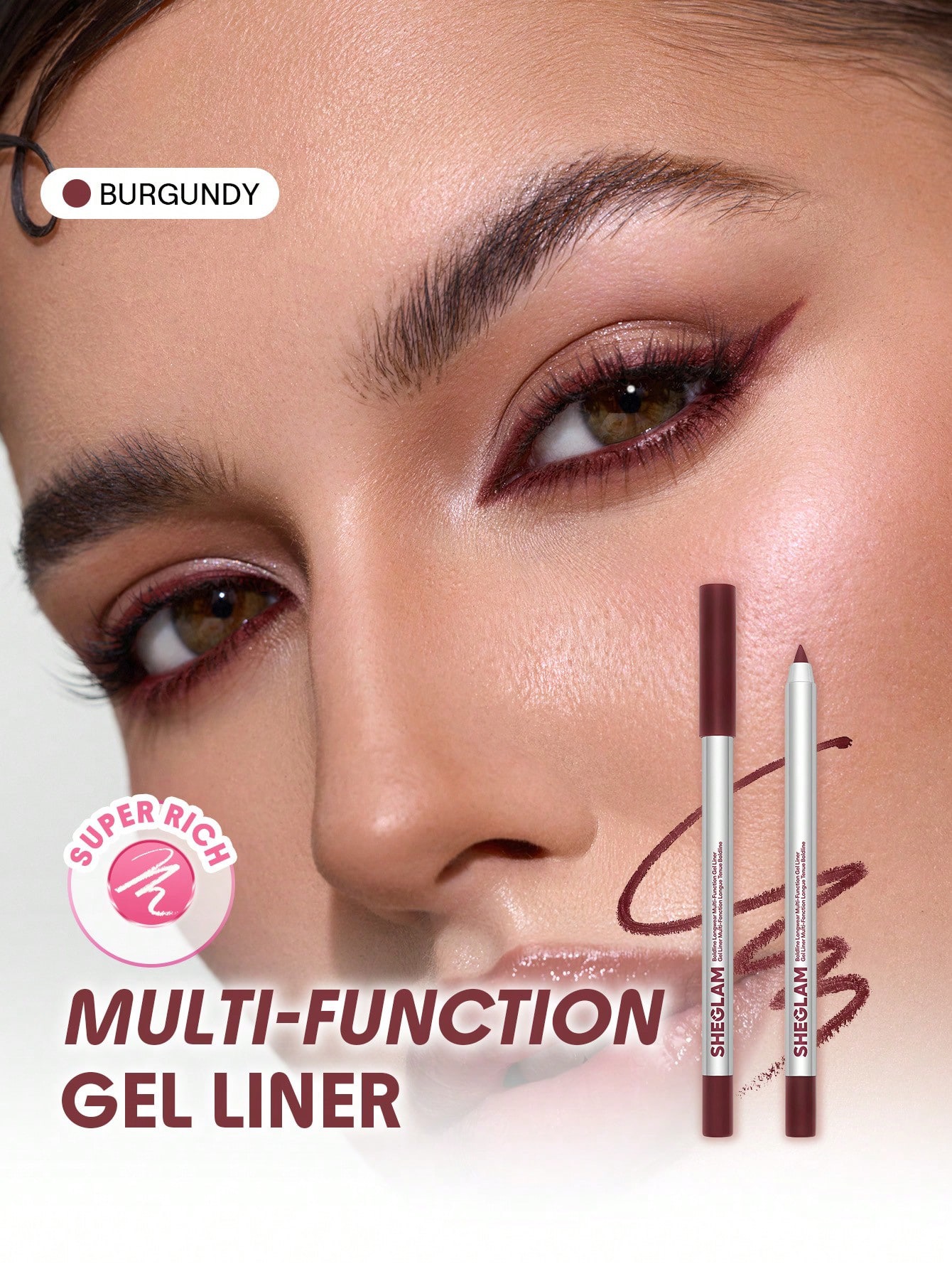 Sheglam-Boldline Longwear Multi-Function Gel Liner-Burgundy 
