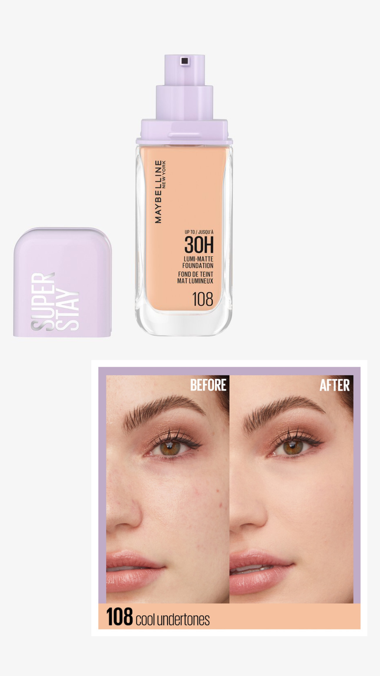Maybelline Super Stay Lumi-Matte Foundation - Shade 108-30ml