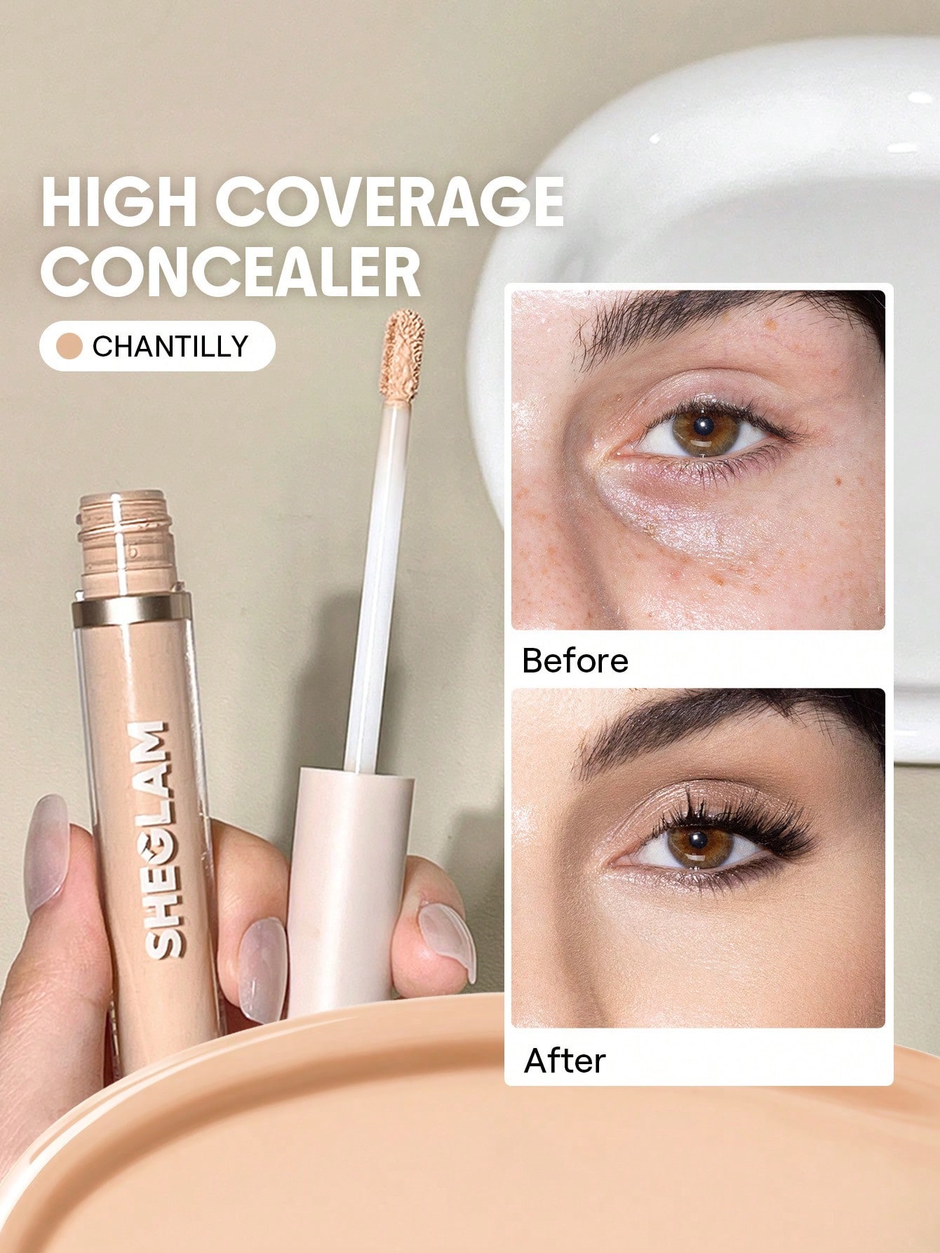 Sheglam- like magic 12h full coverage concealer-chantilly 