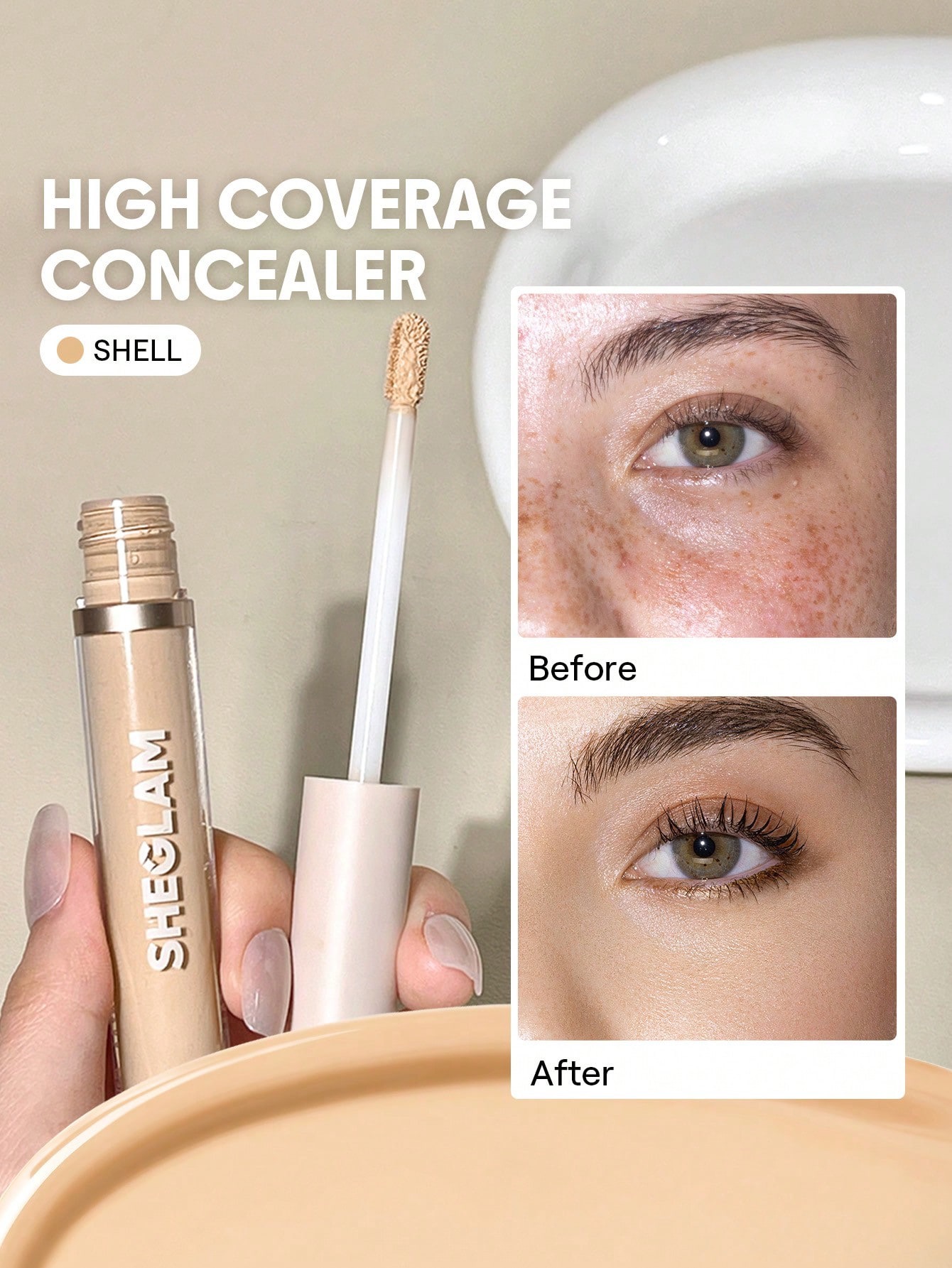 Sheglam- like magic 12h full coverage concealer-Shell