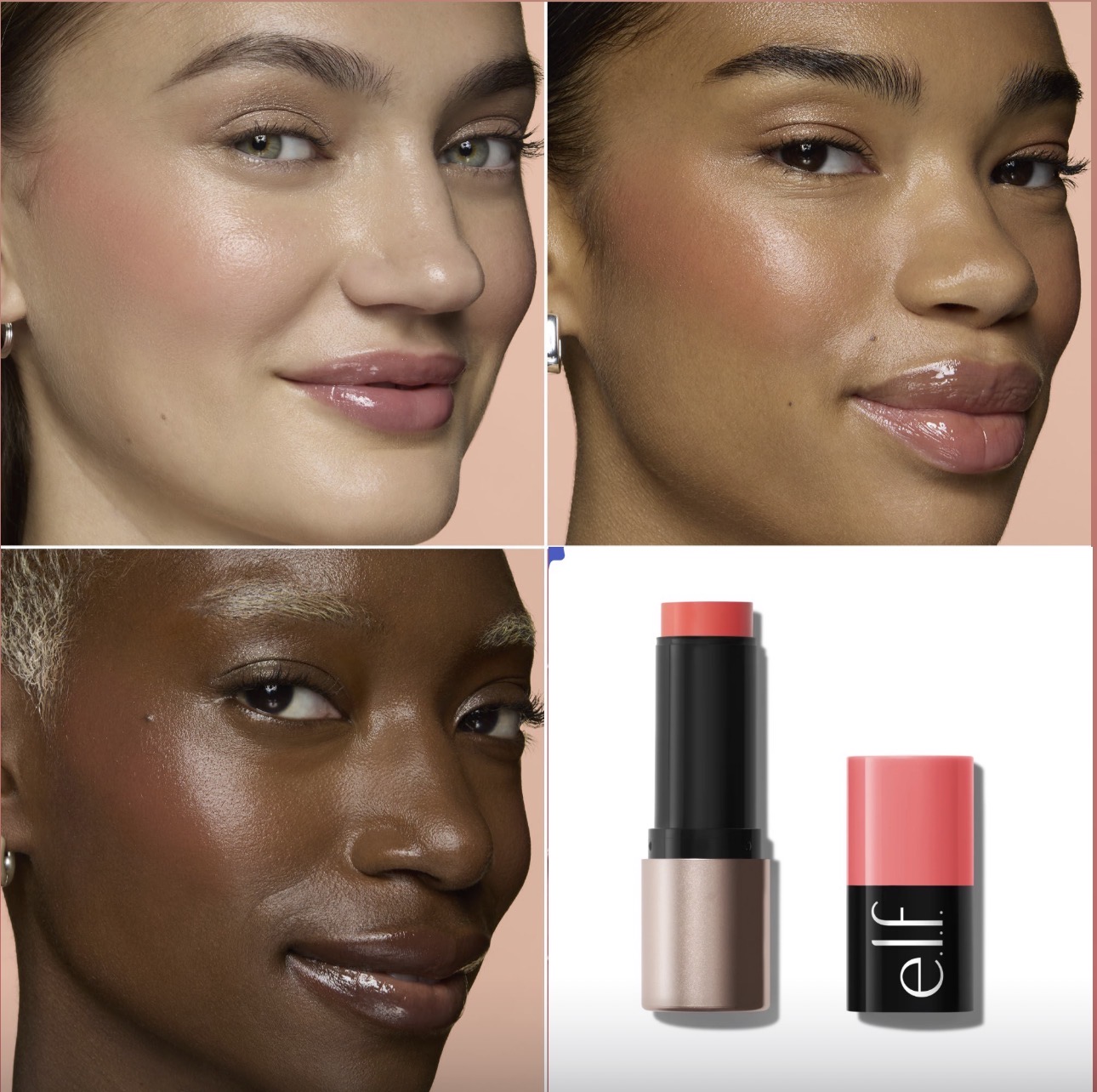 Elf-Soft Glam Cream Blush-melon drama