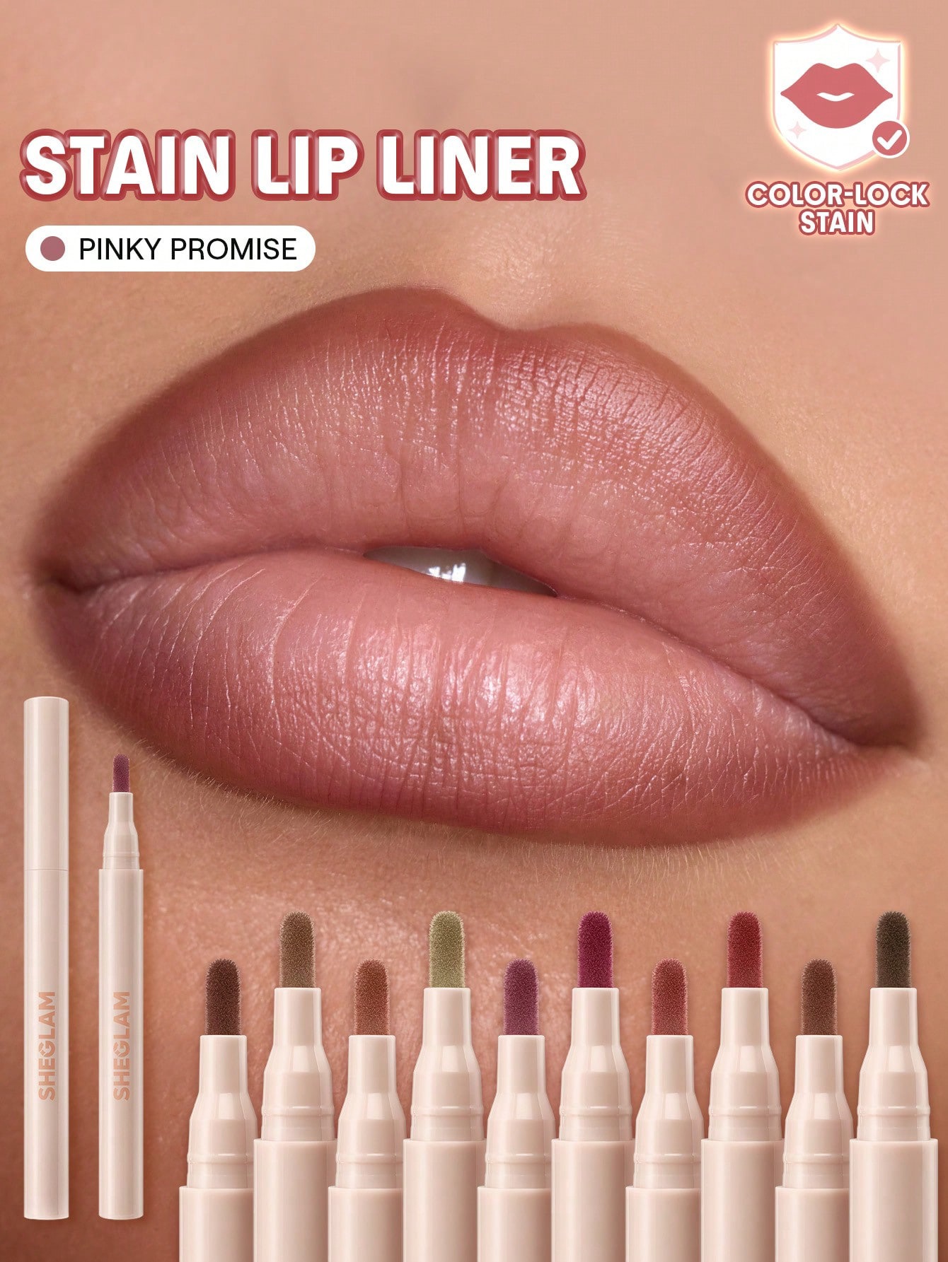 Sheglam-Stain Lip Liner features a lightweight-110 pinky promise 