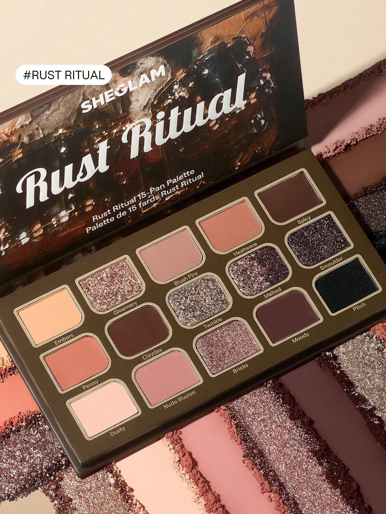 Sheglam-Bliss in Barcelona 15-pan eyeshadow palette-rust ritual