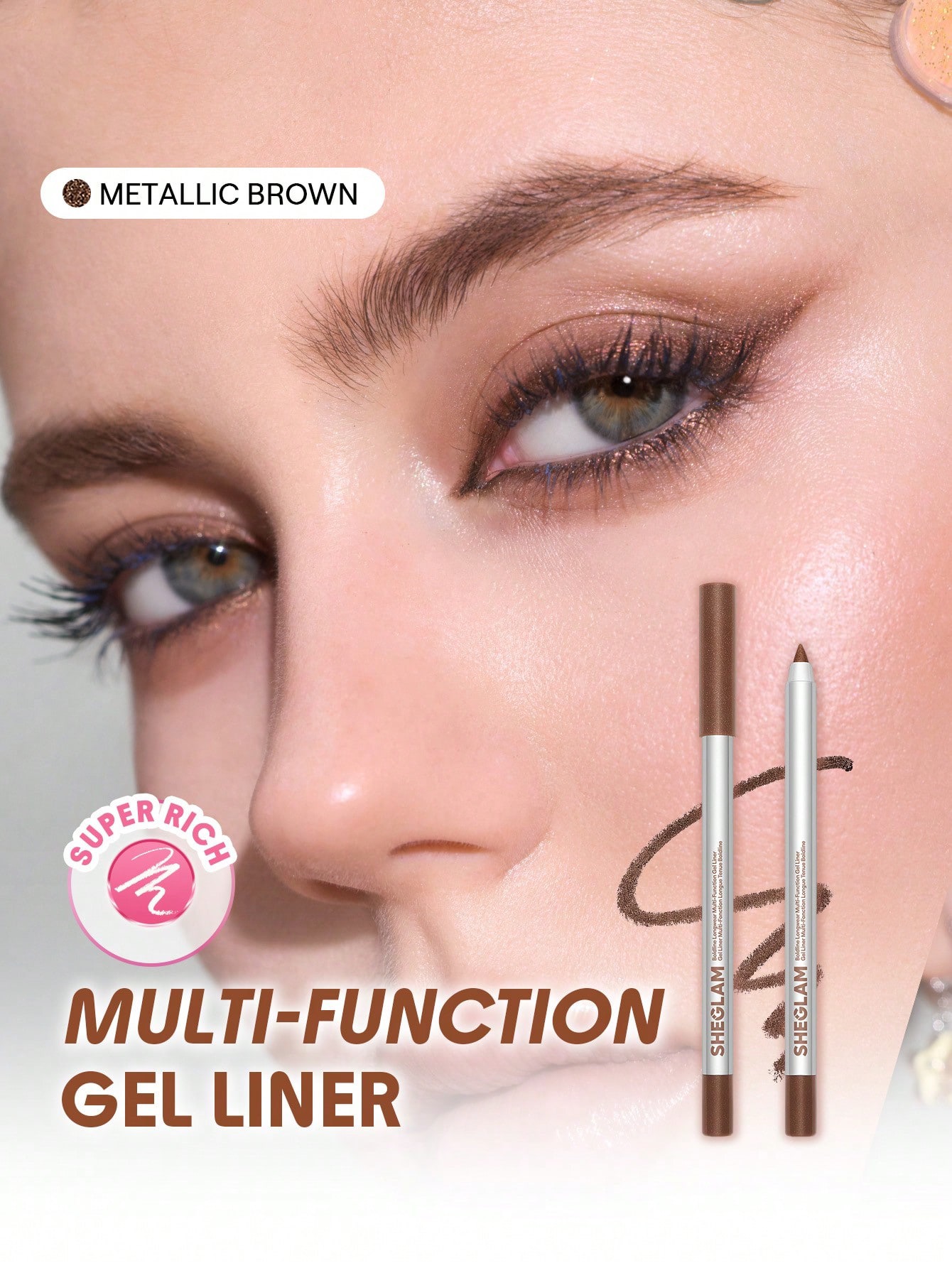 Sheglam-Function Gel Liner-metallic brown